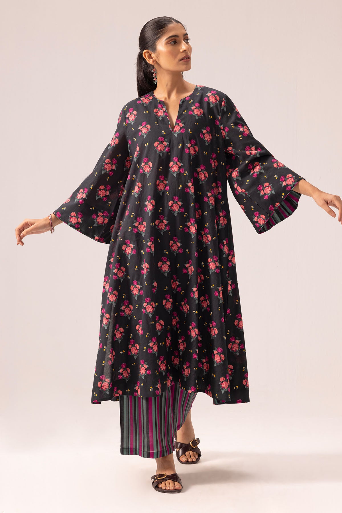 Cotton Bell Sleeve Kurta & Pant
