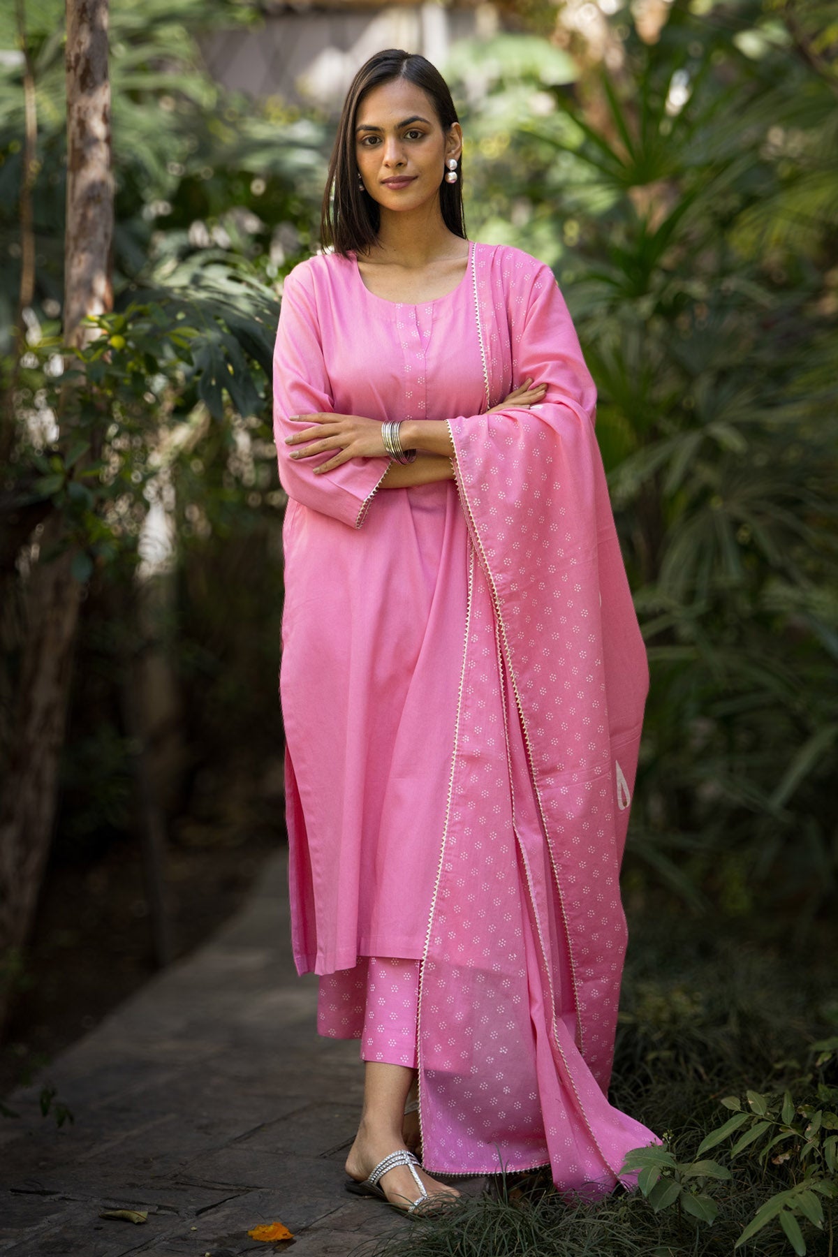 Buy Cotton Block Print Kurta Set by The Hemming Bird for Women online at ScrollnShops