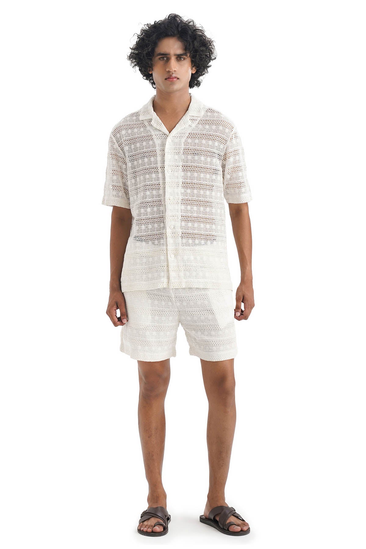 Notre Ame - Men Cotton Embroidered Co-ord Set for men online at ScrollnShops