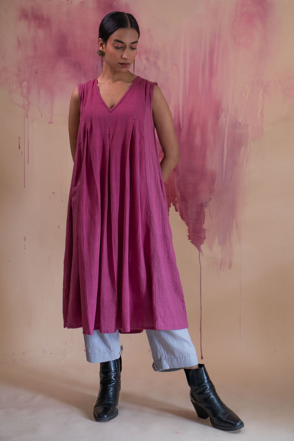 Buy Designer Cotton Flared Dress & Pant Set By Lafaani