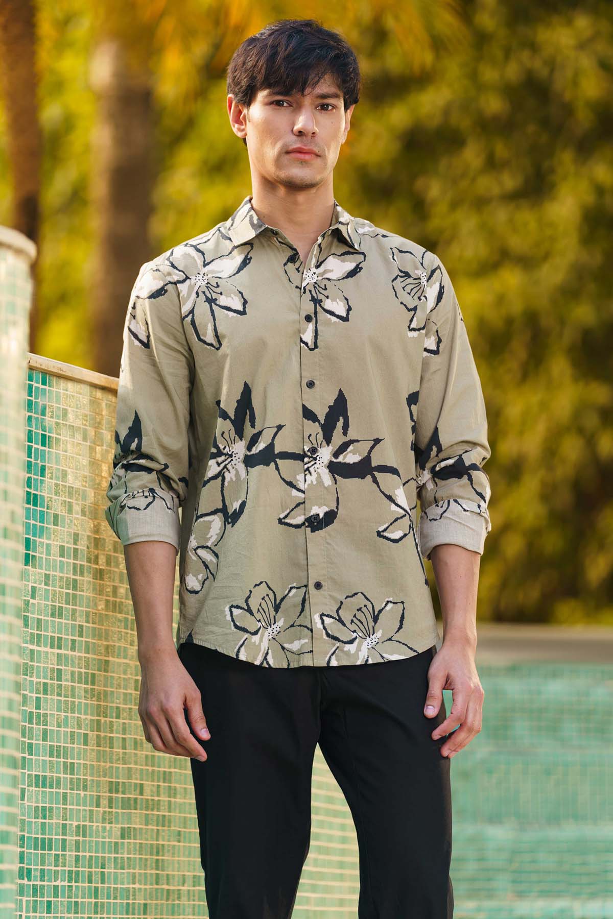 Sewtable Clothing Cotton Floral Printed Shirt for men online at ScrollnShops