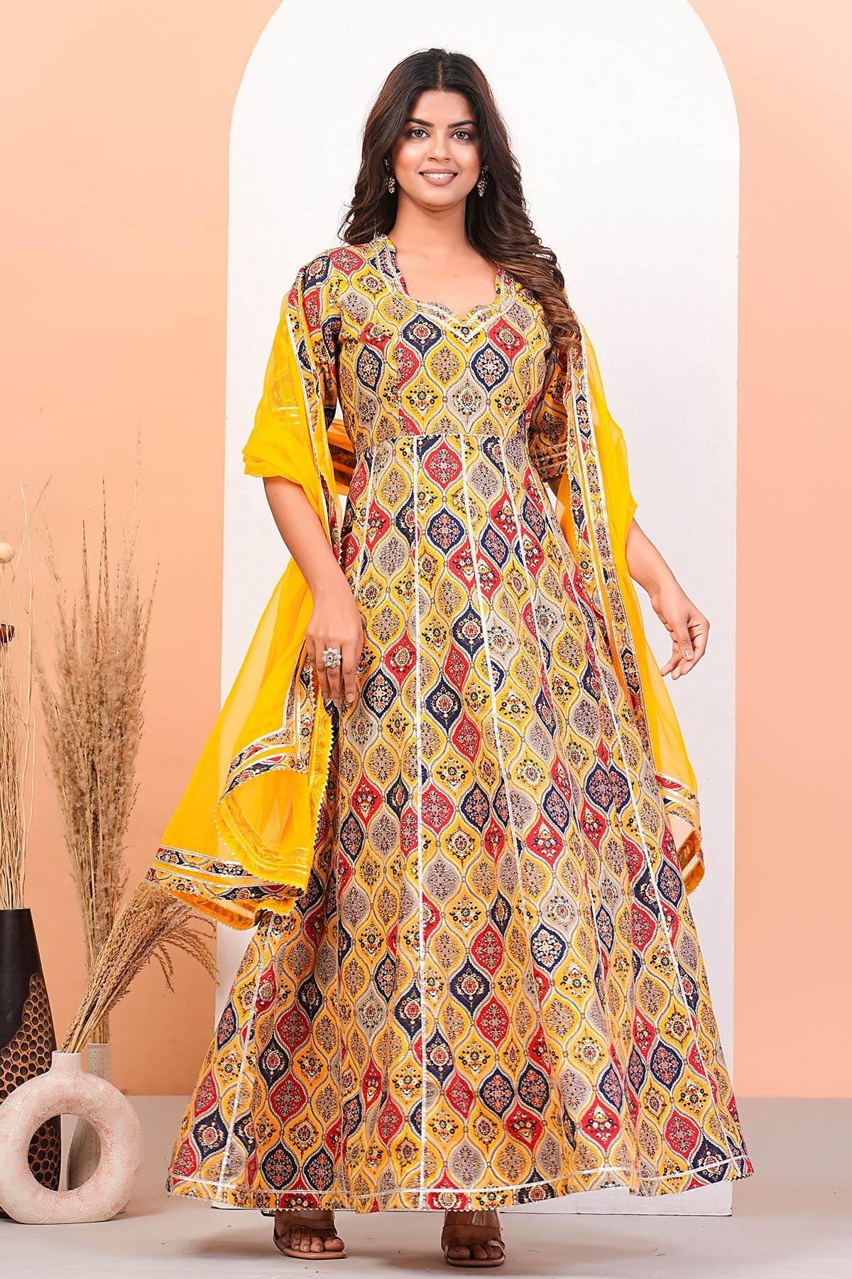 Buy Cotton Foil Printed Anarkali Set by Namita Sharma for Women online at ScrollnShops