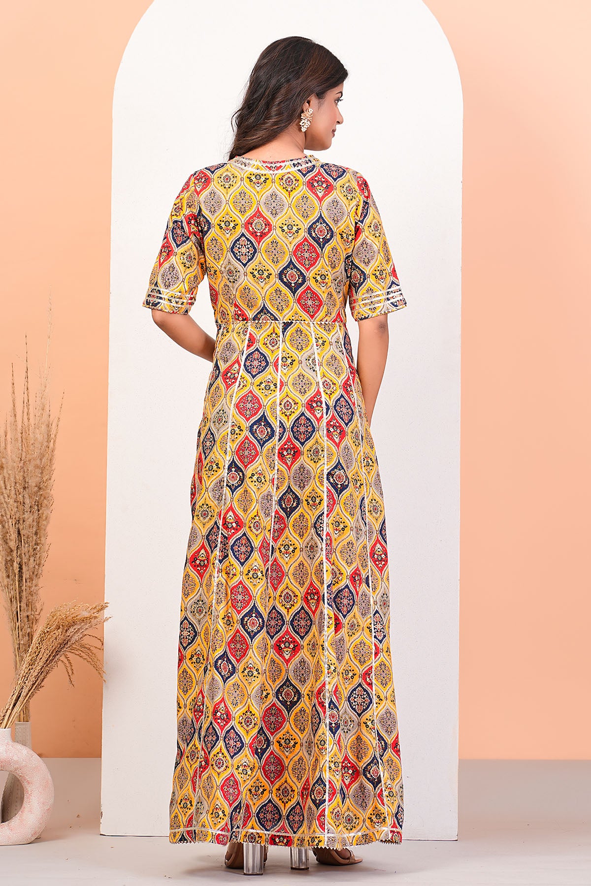 Cotton Foil Printed Anarkali Set