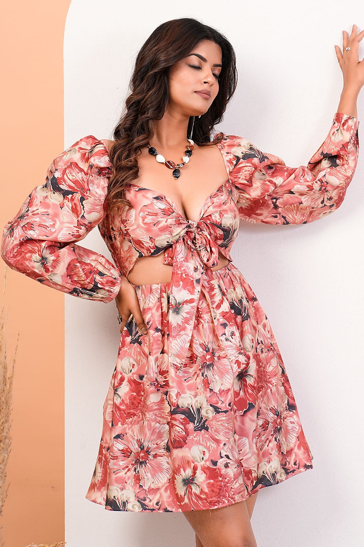 Buy Cotton Foil Printed Mini Dress by Namita Sharma for Women online at ScrollnShops