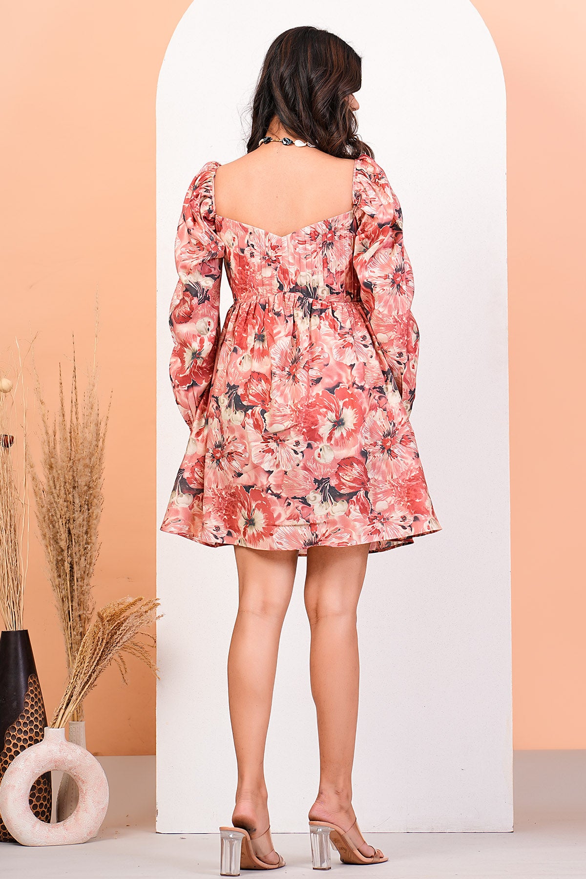 Cotton Foil Printed Mini Dress