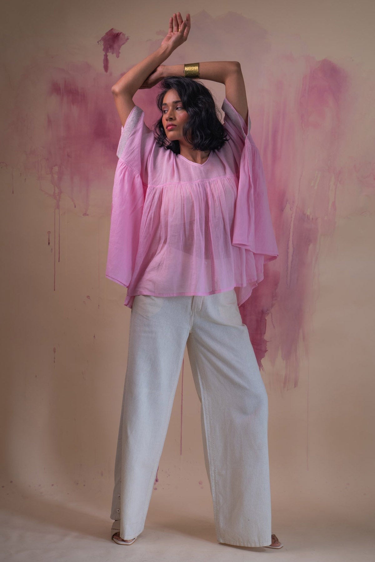 Buy Designer Cotton Kaftan Top & Slit Pants By Lafaani
