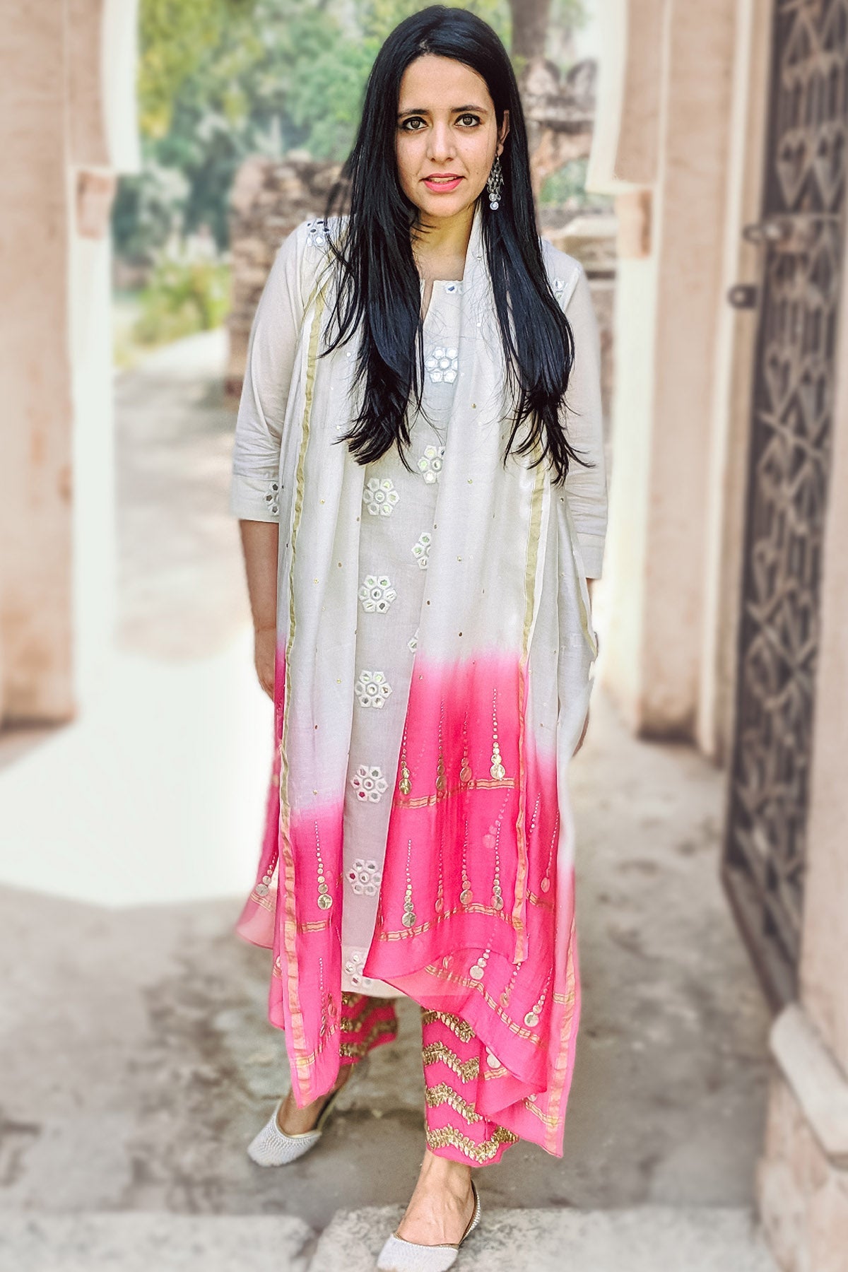 Buy Cotton Mirror Work Kurta Set by The Hemming Bird for Women online at ScrollnShops