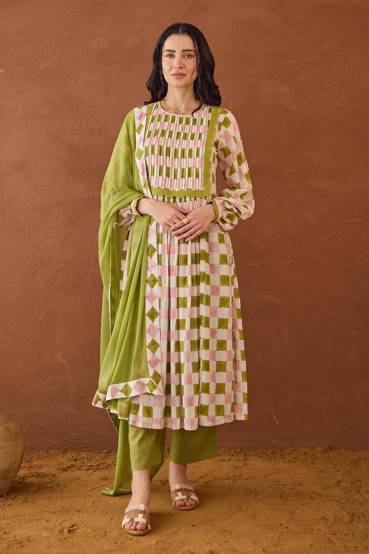 Buy Cotton Mulmul Printed Kurta Set by Taro India for women online at ScrollnShops
