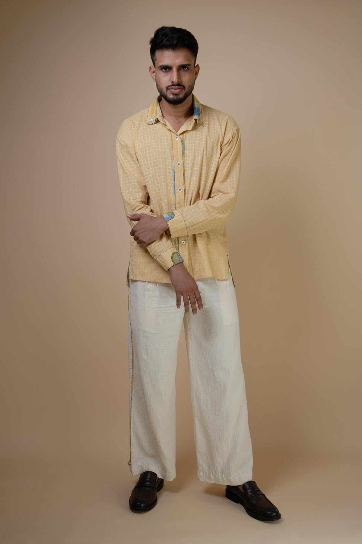 Buy Cotton Pintuck Yellow Pants by Lafaani for men online at ScrollnShops