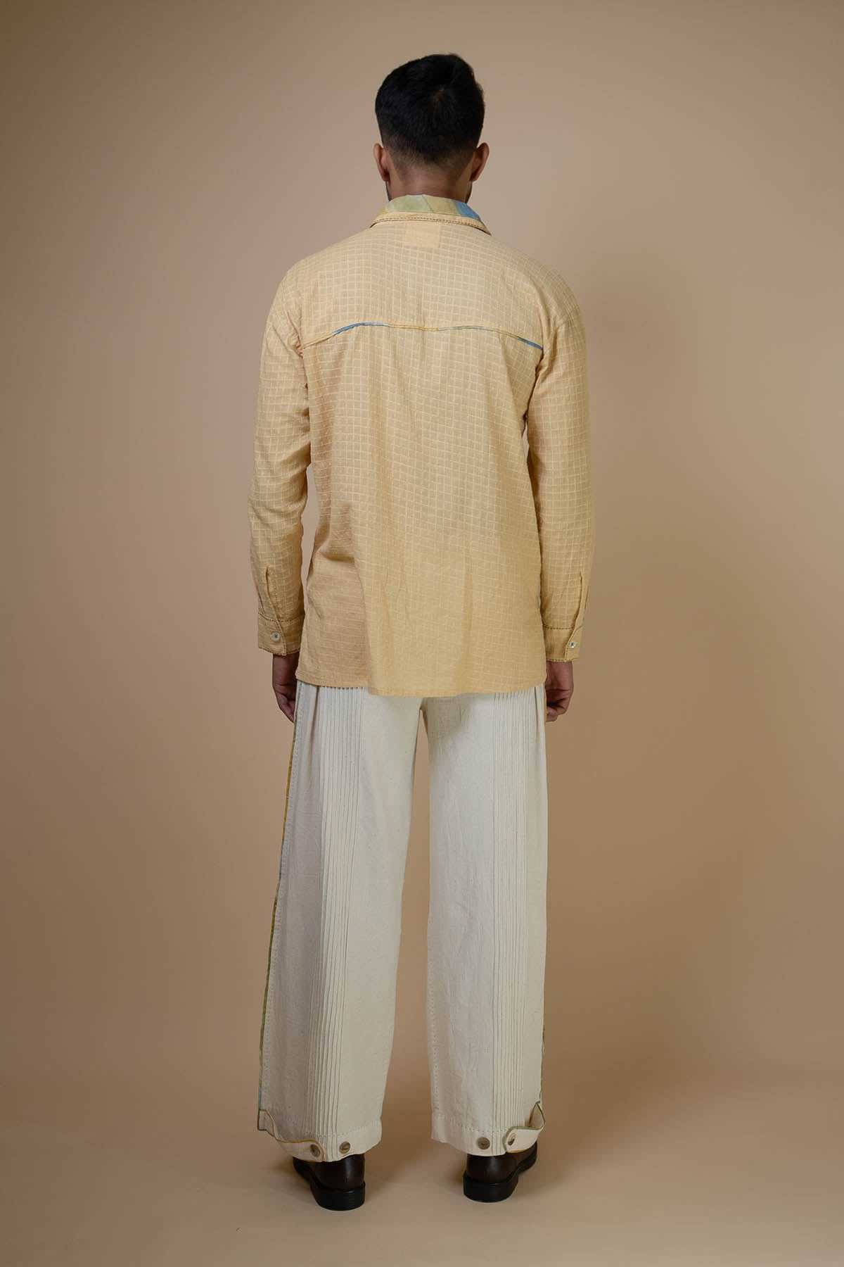 Cotton Pintuck Yellow Pants