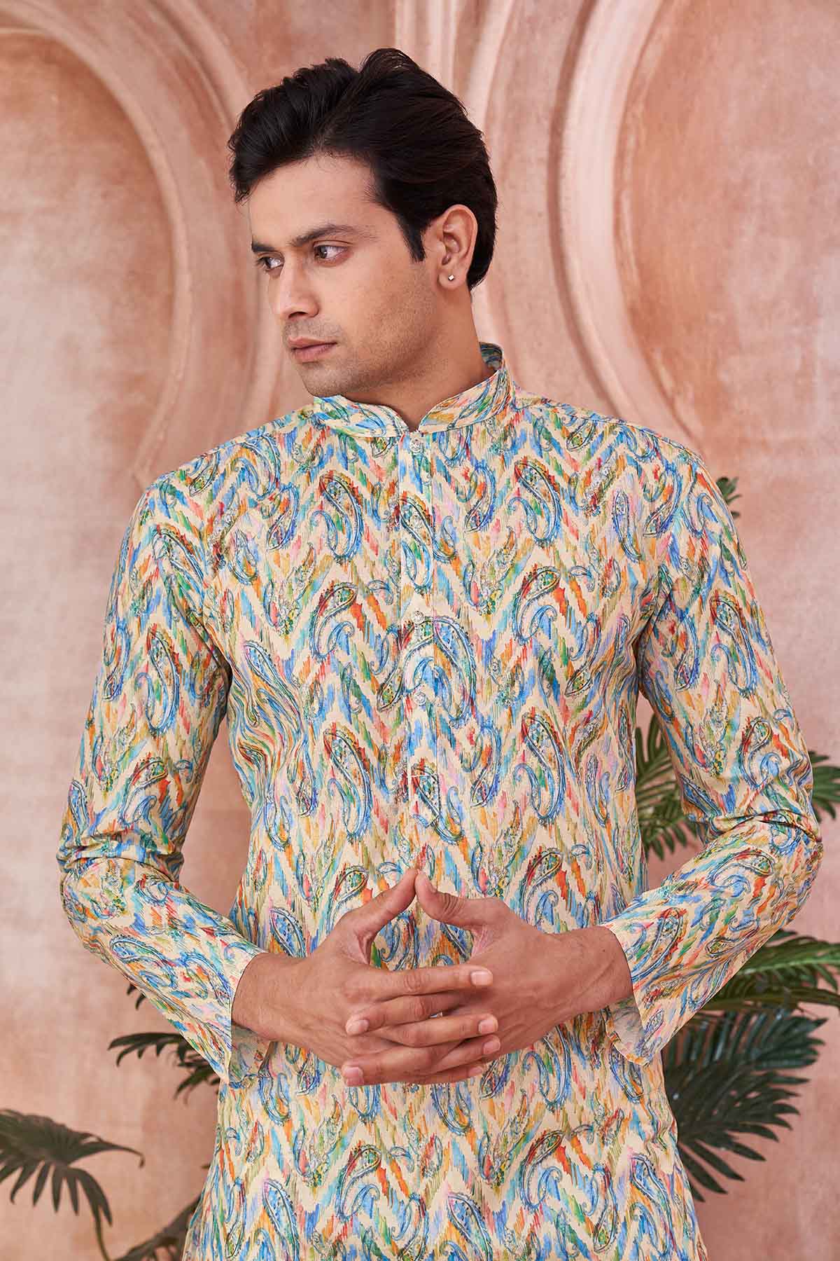 Cotton Printed Multicolor Kurta