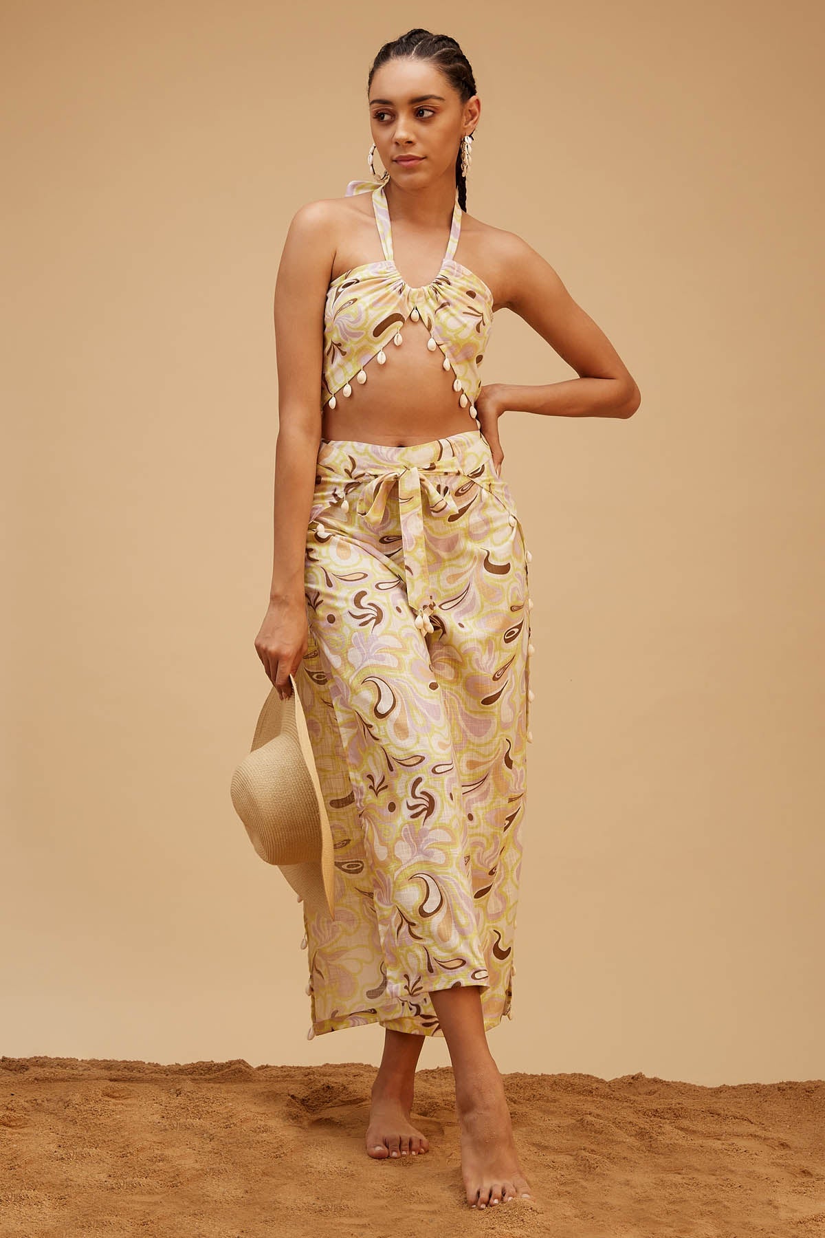 Buy Cotton Printed Yellow Co-ord Set Online