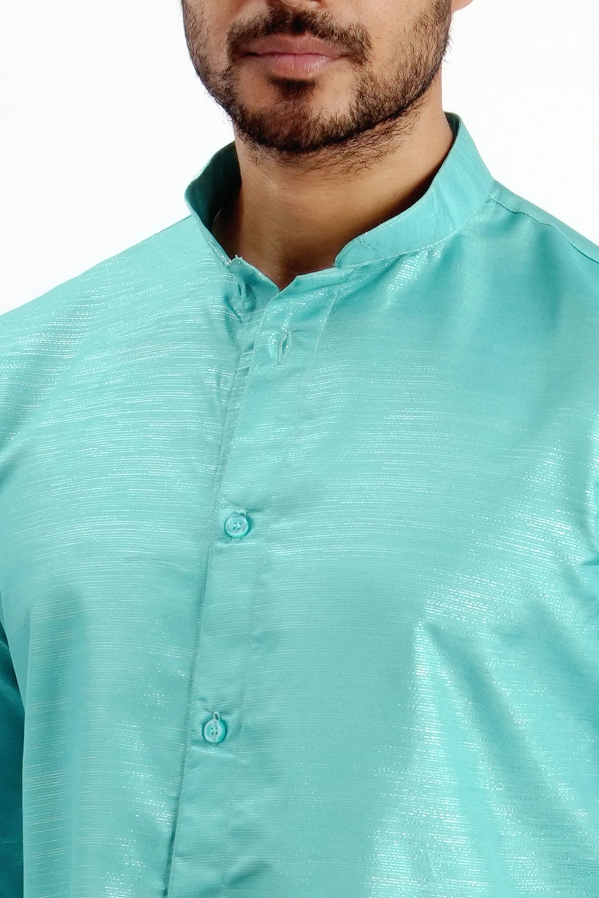 Cotton Rama Zari Detail Kurta