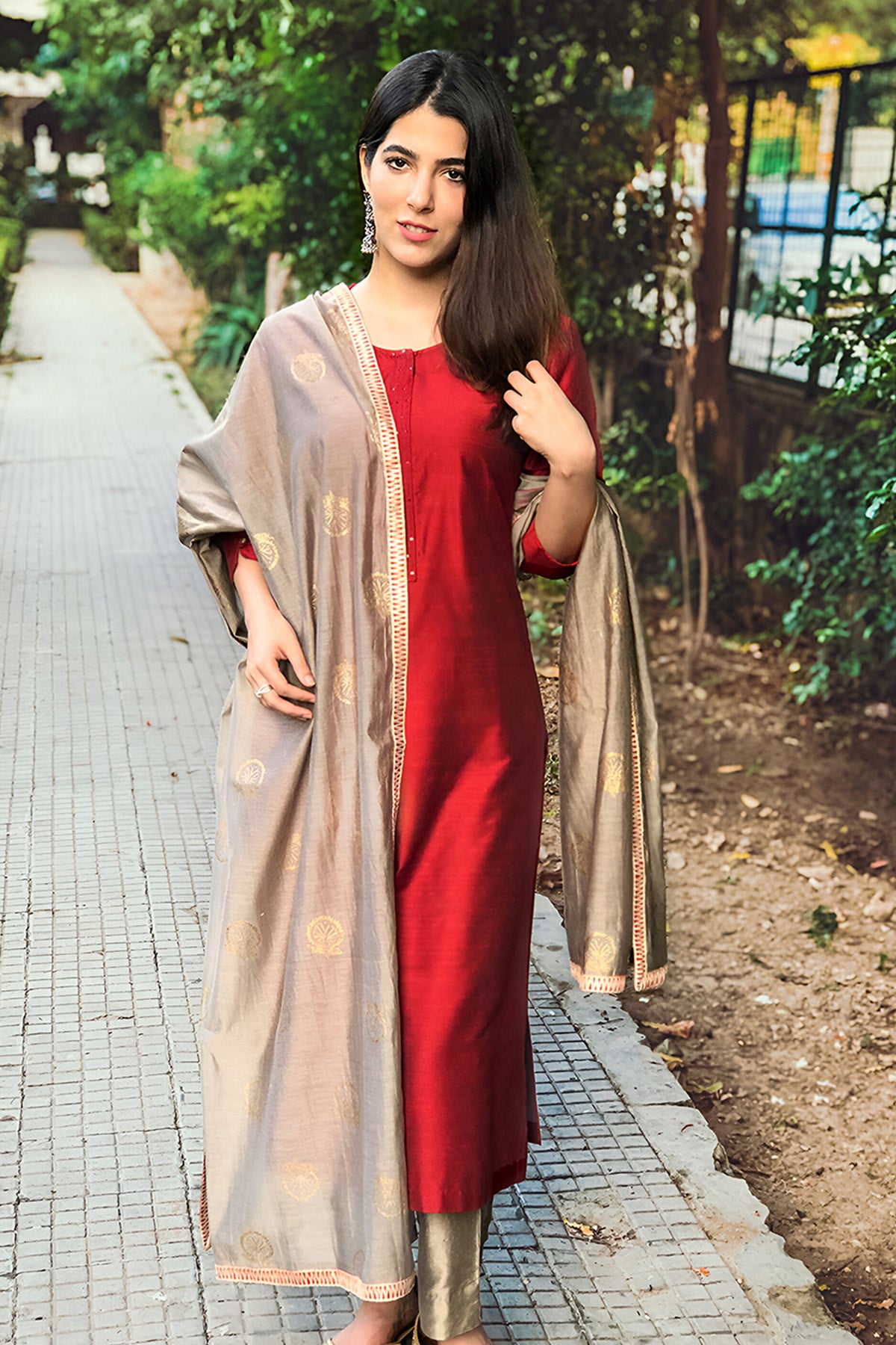 Cotton Silk Straight Kurta Set