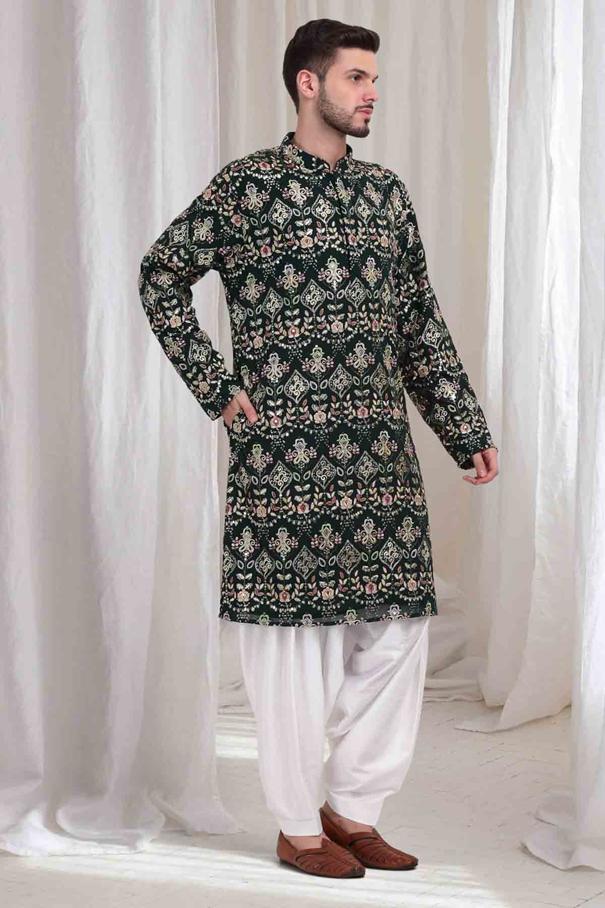 Cotton Thread Work Kurta Set