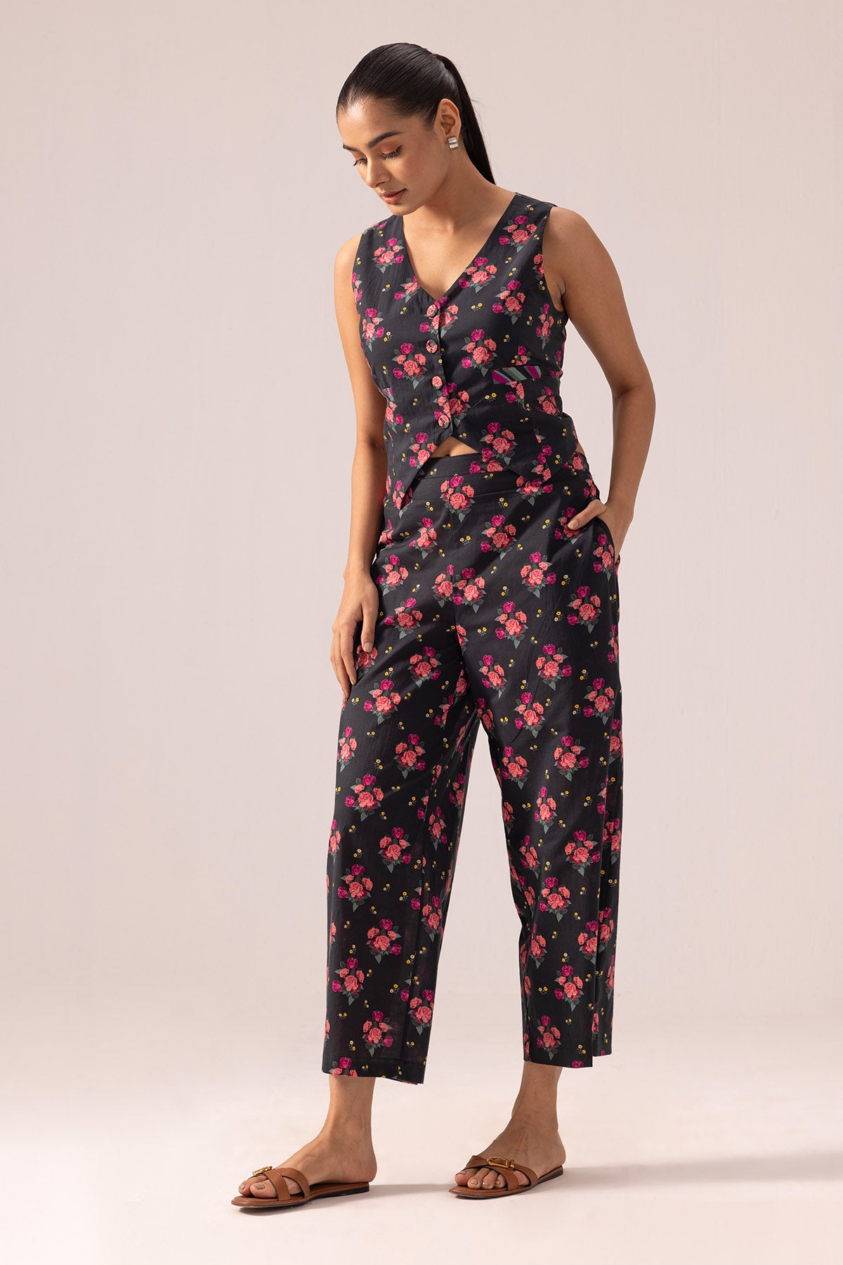 Cotton Vest Style Top & Pants