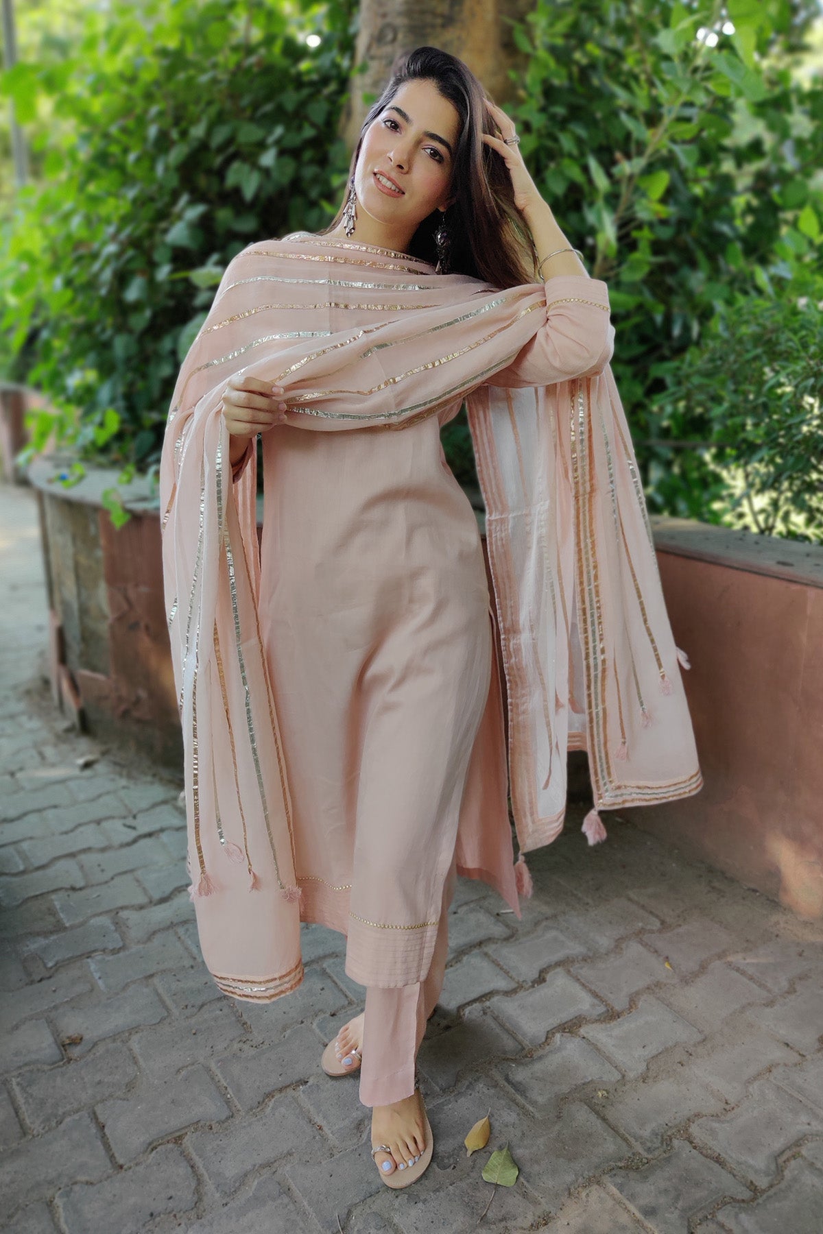 Buy Cotton Zari Detail Kurta Set by The Hemming Bird for Women online at ScrollnShops