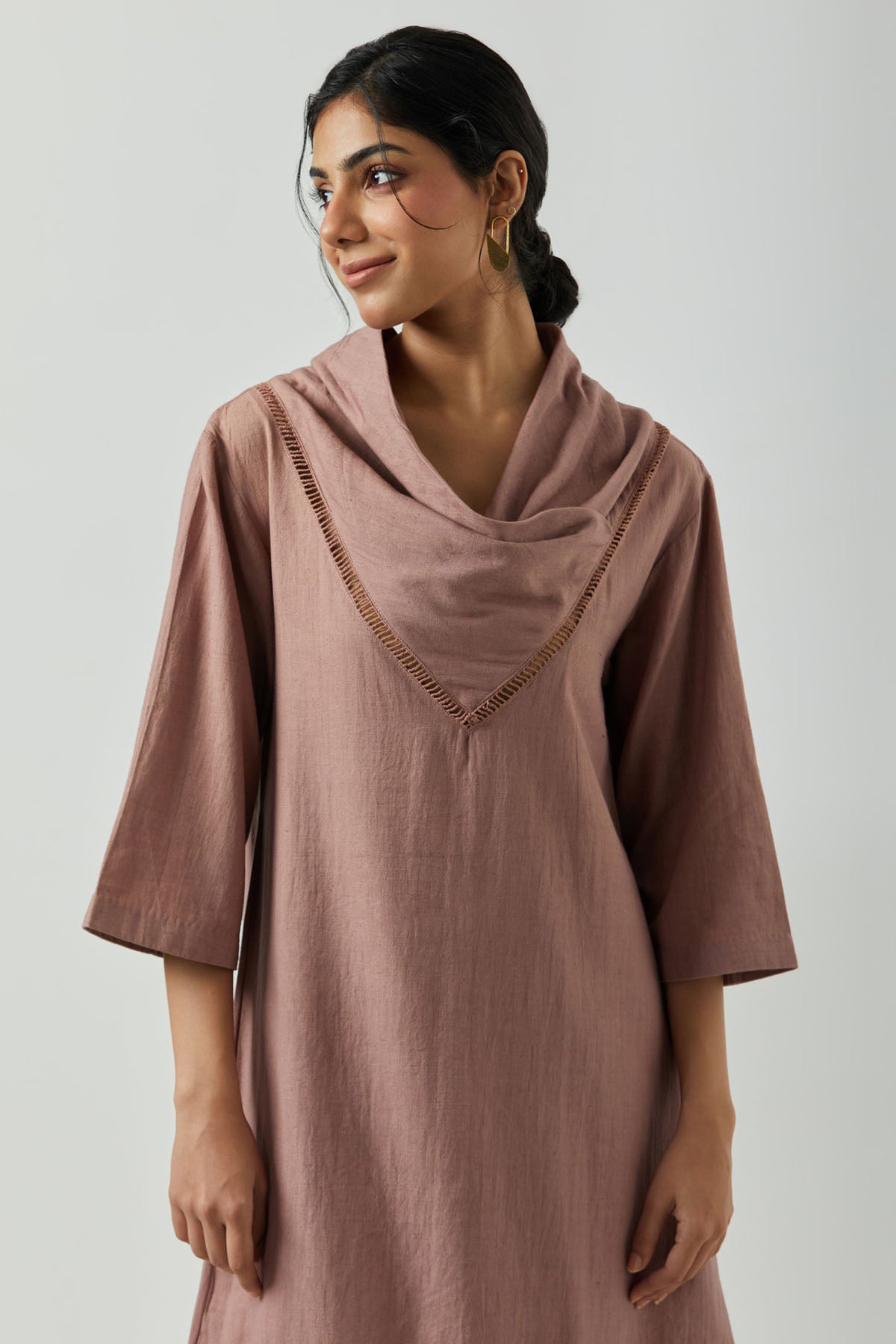 Cowl Drape Pale Mauve Tunic
