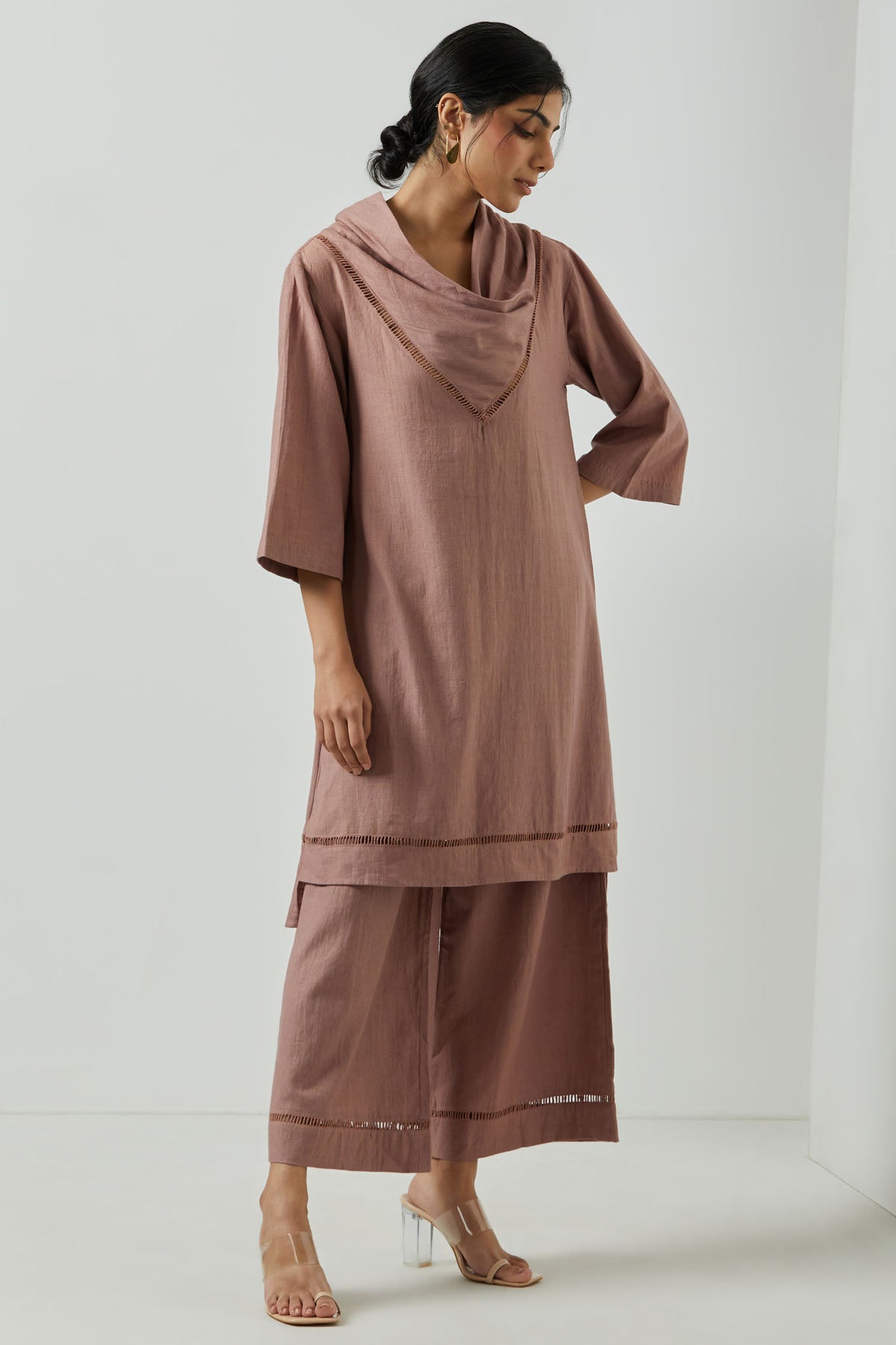 Cowl Drape Pale Mauve Tunic