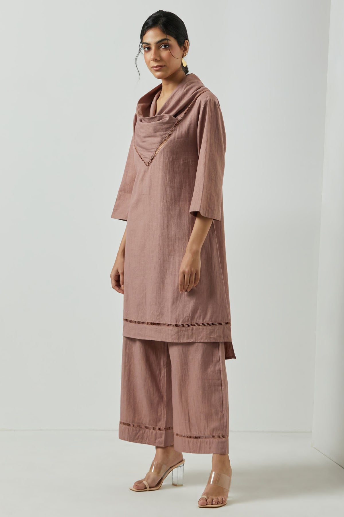 Cowl Drape Pale Mauve Tunic