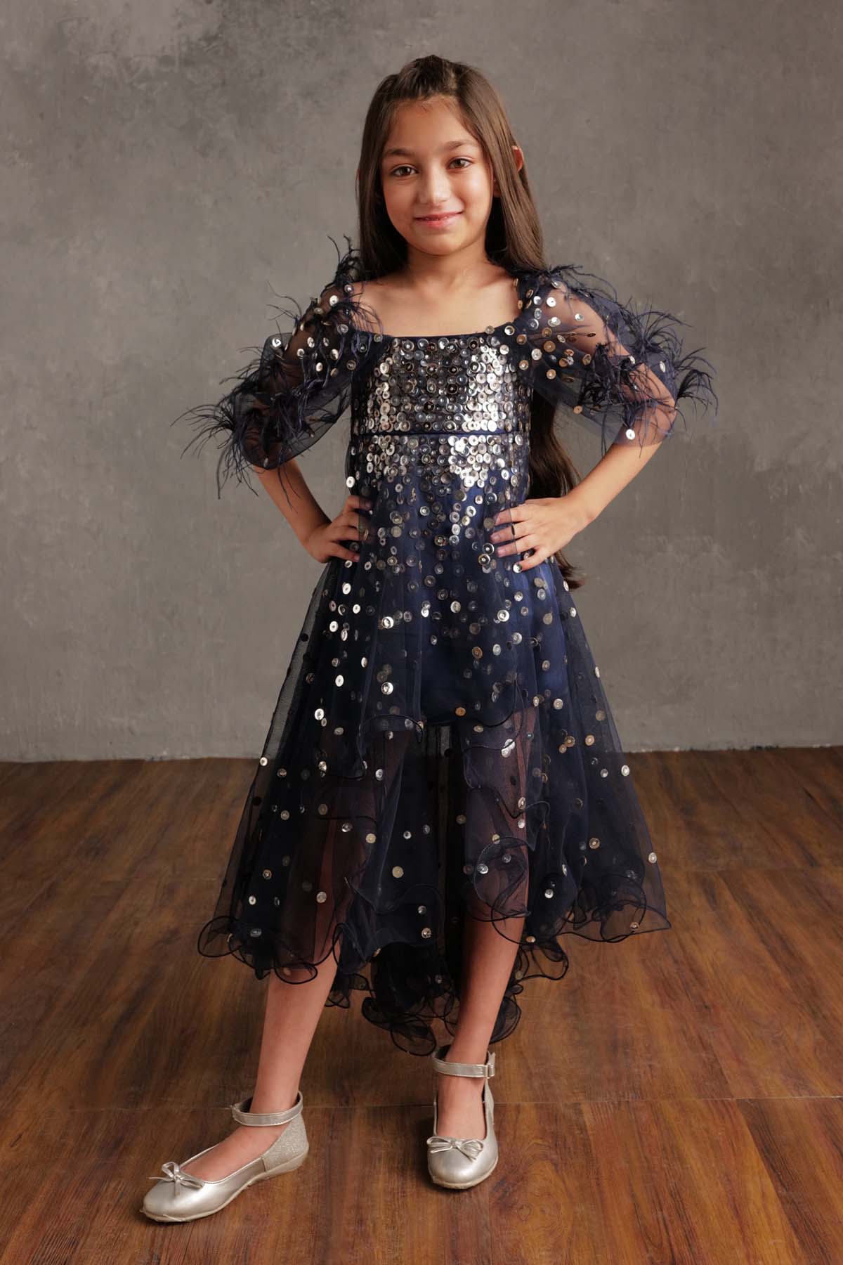 By Not So Serious By Pallavi Mohan Cowl Sleeve Party Dress For Girls Available online at ScrollnShops