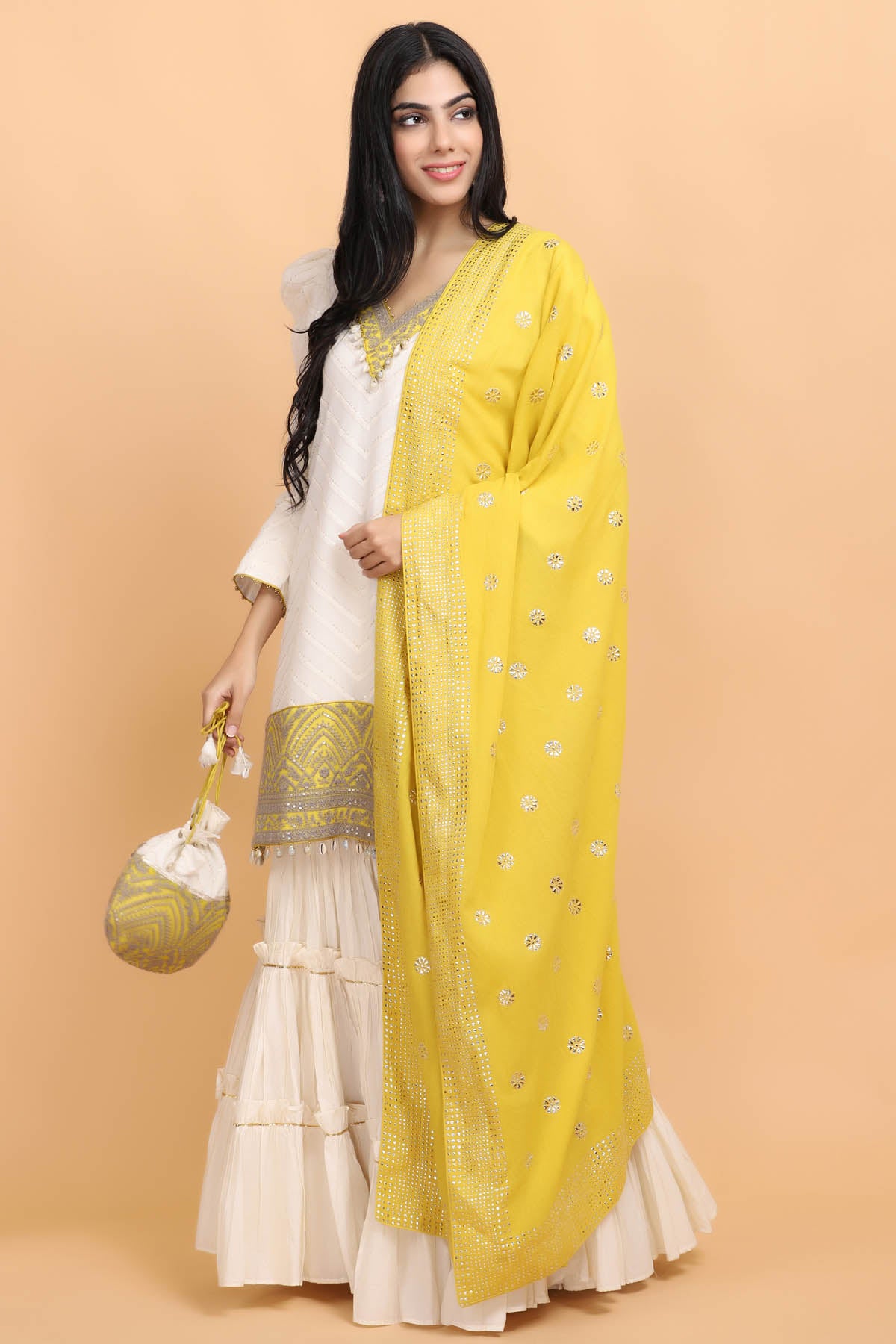 Chanderi Cotton Emb Kurta Set