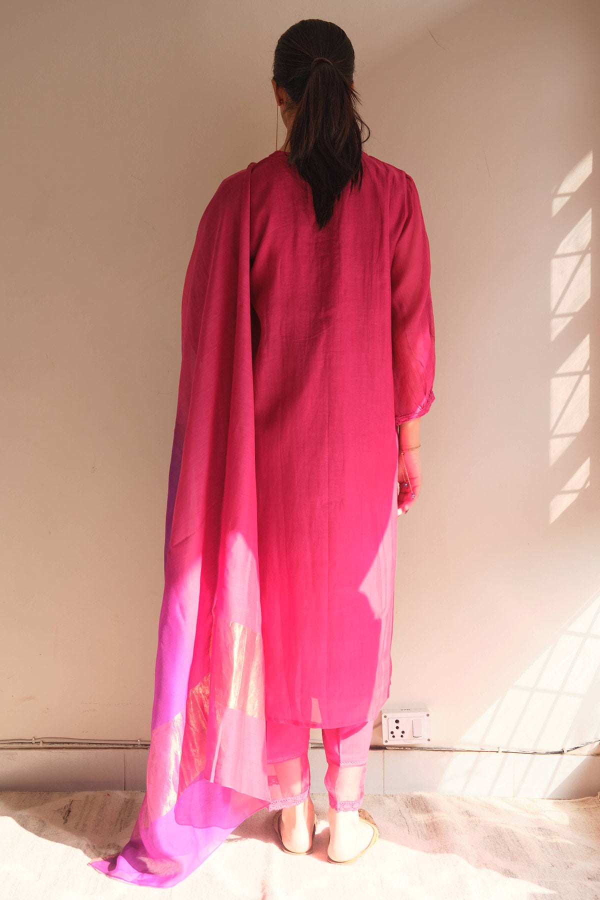 Cranberry Embroidery Kurta Set