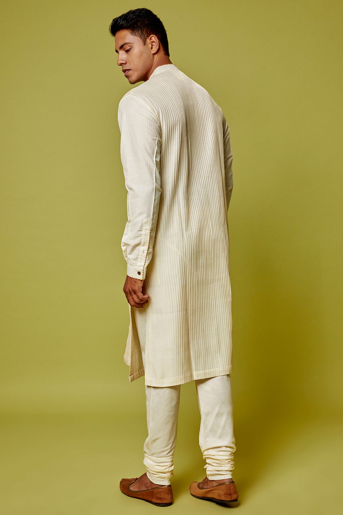 Cream Cotton Silk Kurta Set