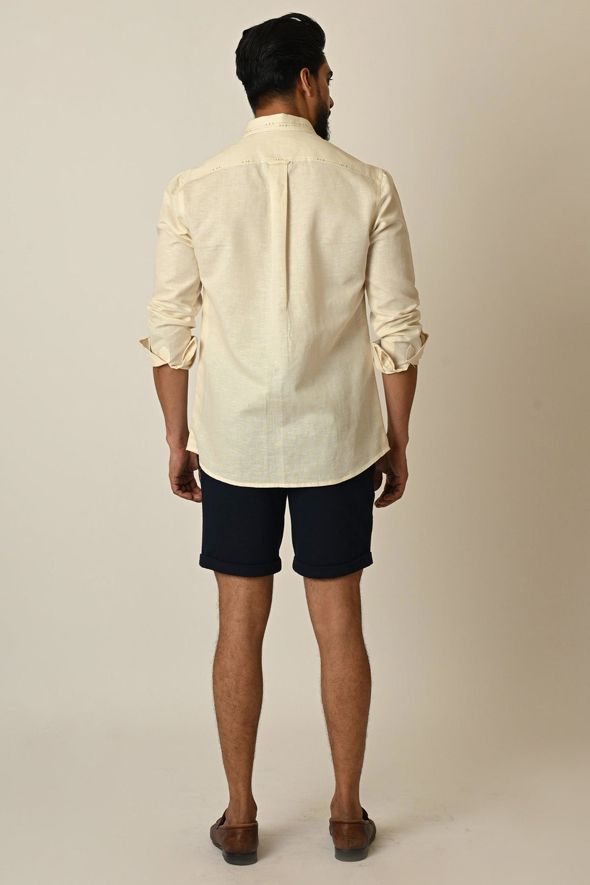 Cream Linen Thread Work Shirt