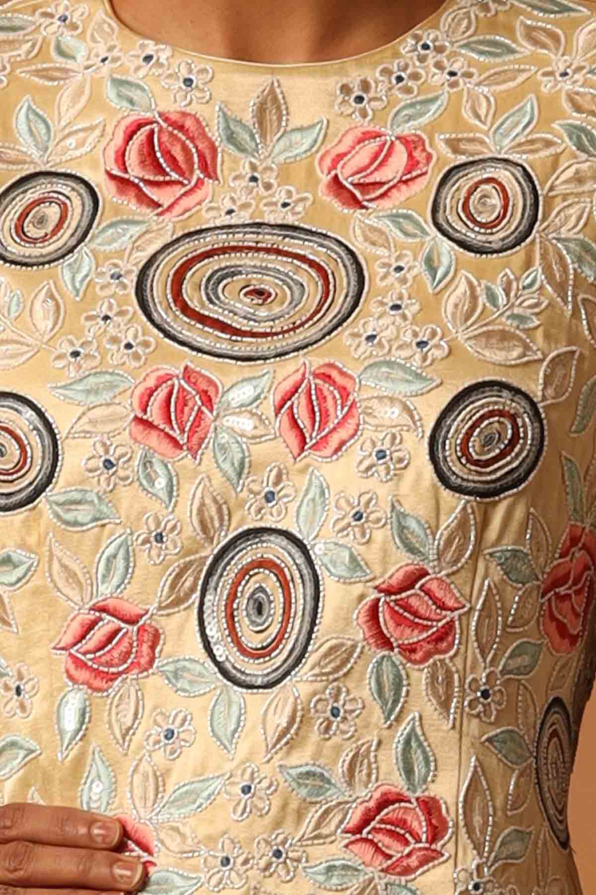 Cream Patchwork Lehenga Set