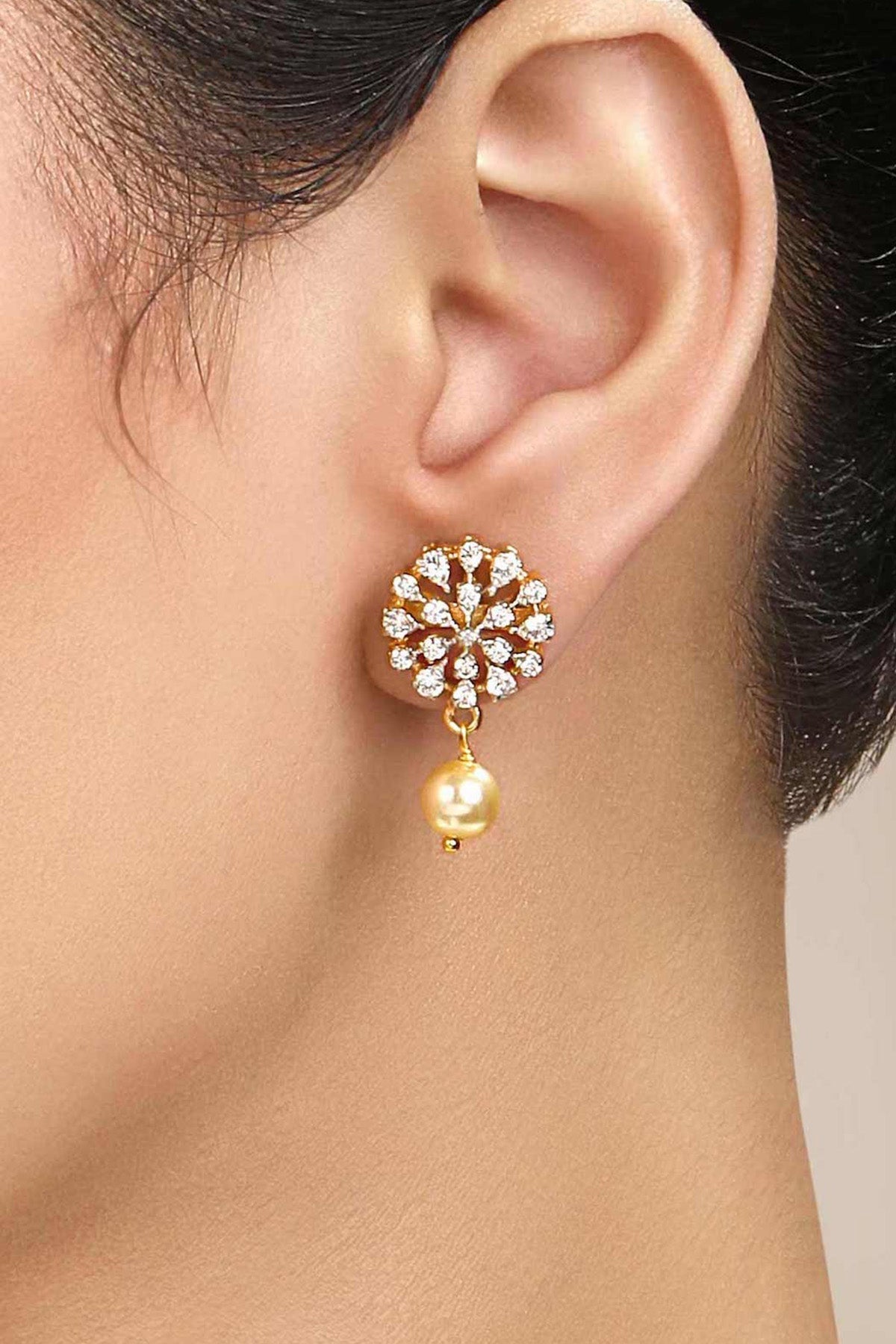Buy Cream Pearl Dangler Earrings by Sica for women online at ScrollnShops