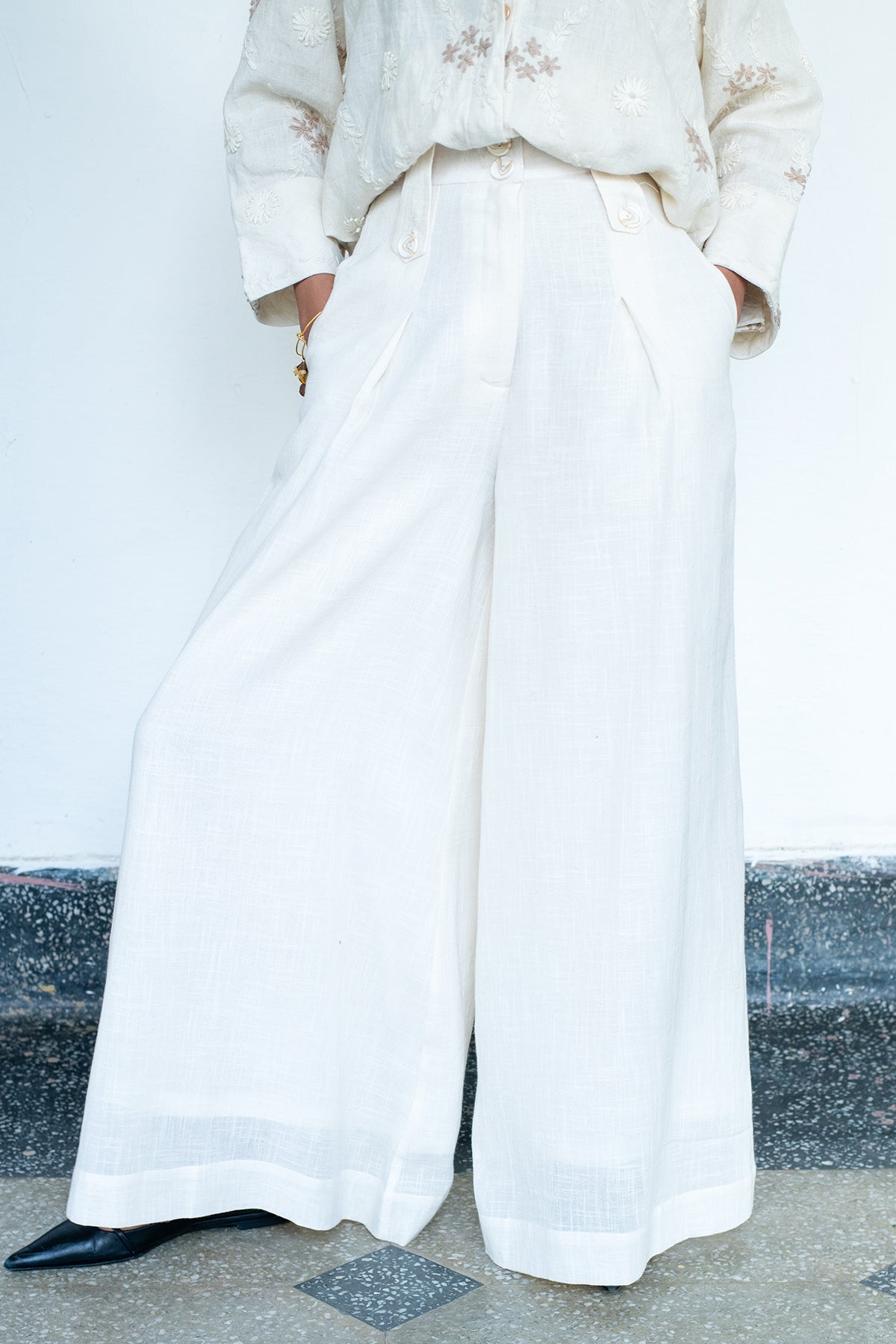 Cream Thread Work Shirt & Pants