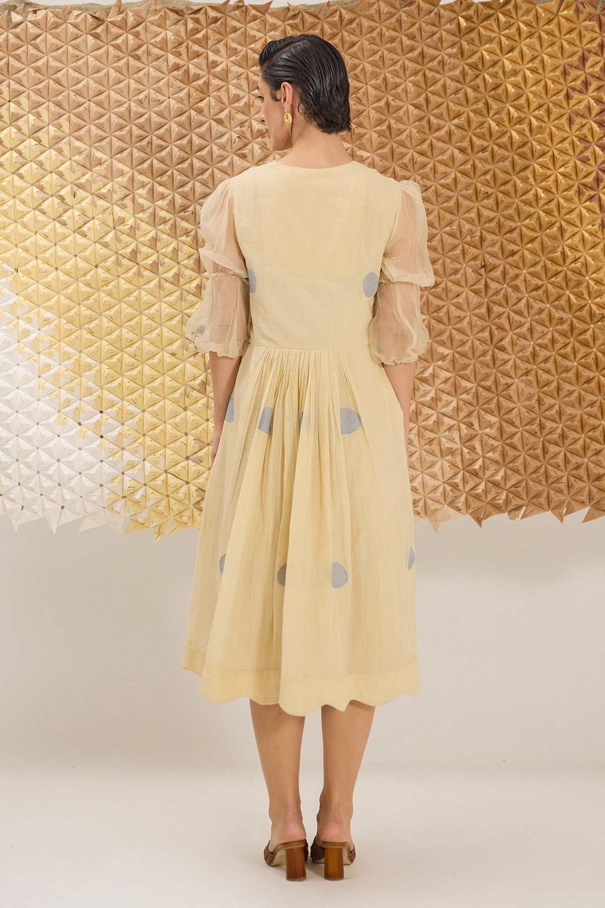 Cream Yellow Midi Shirt Dress