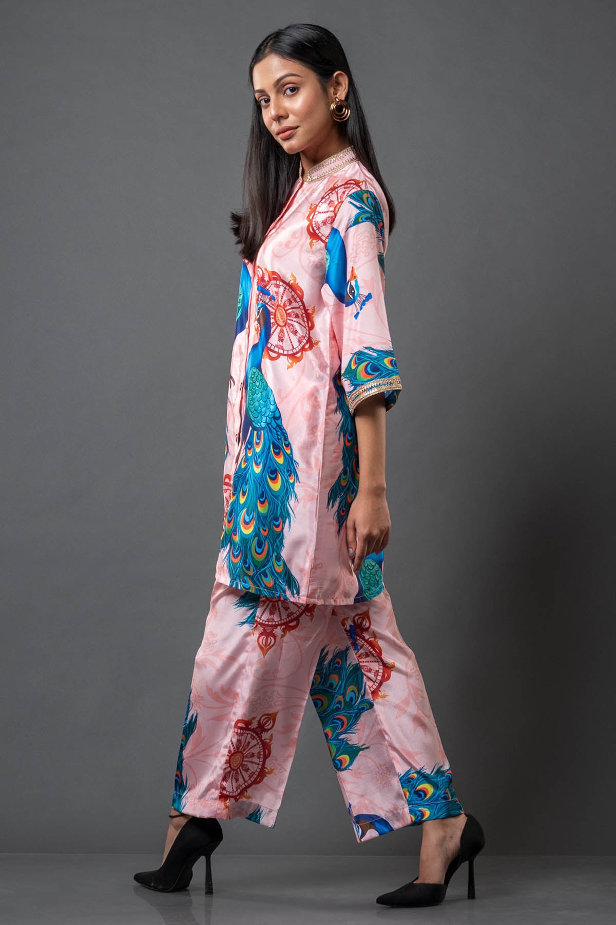 Crepe Pink Printed Co-ord Set