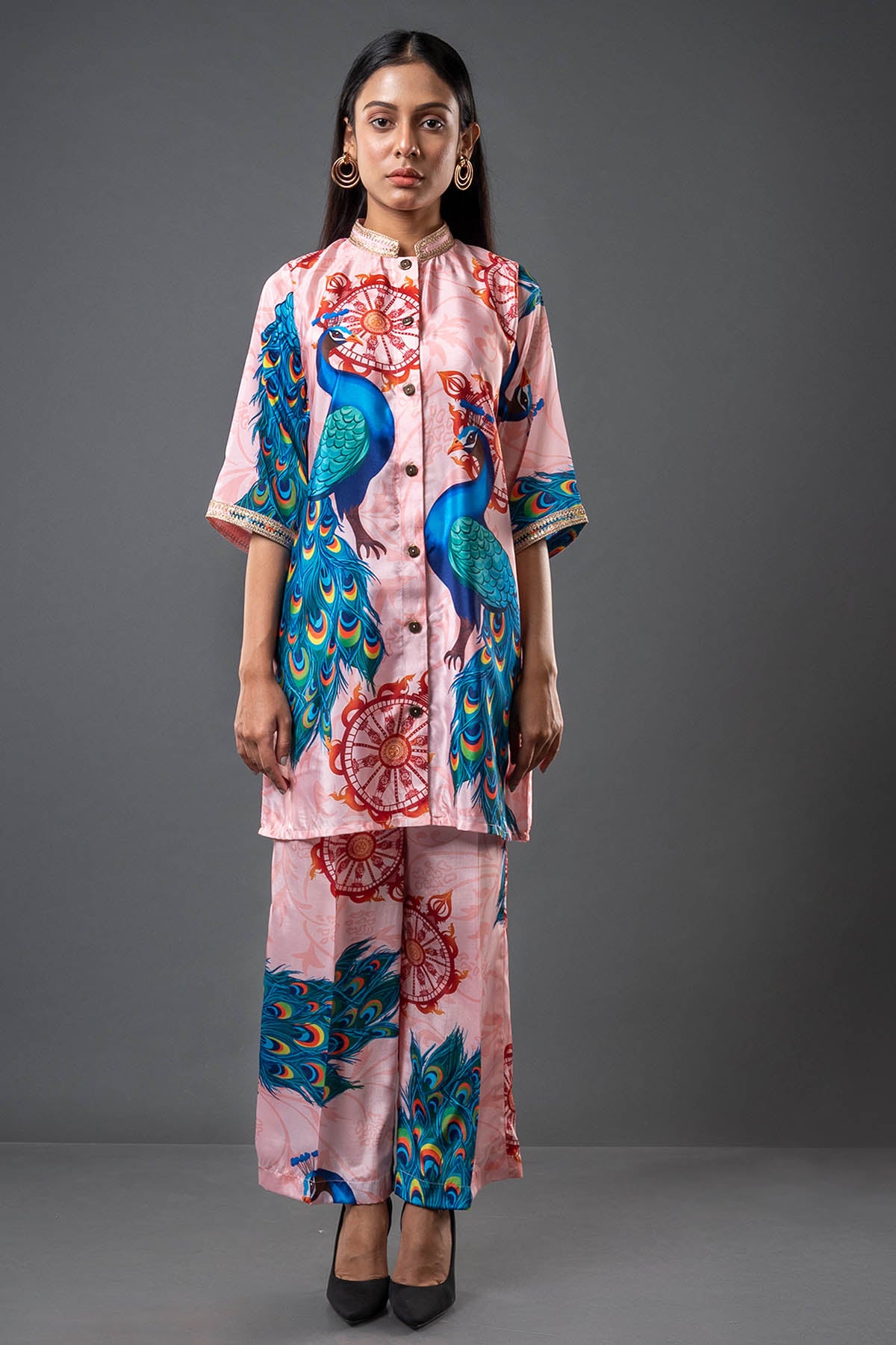 Crepe Pink Printed Co-ord Set