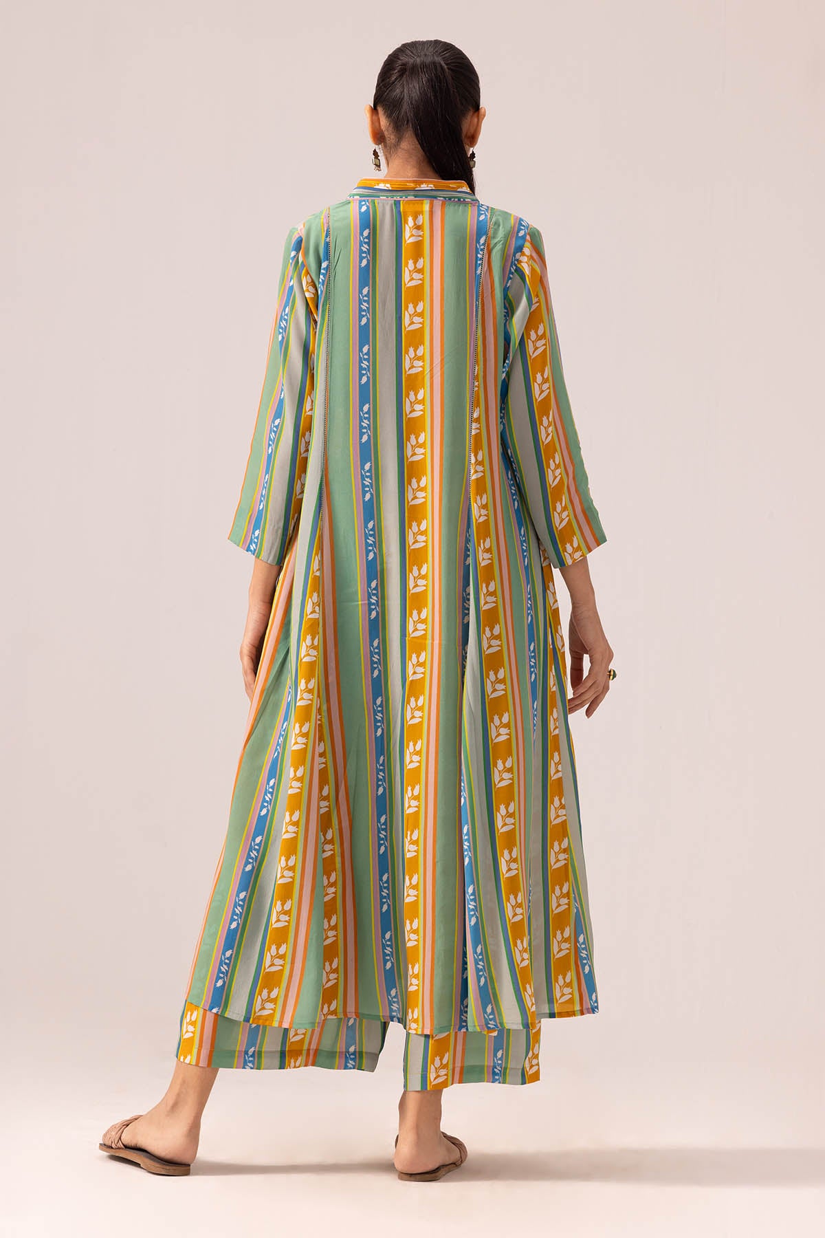 Crepe Blue Pintuck Kurta Set