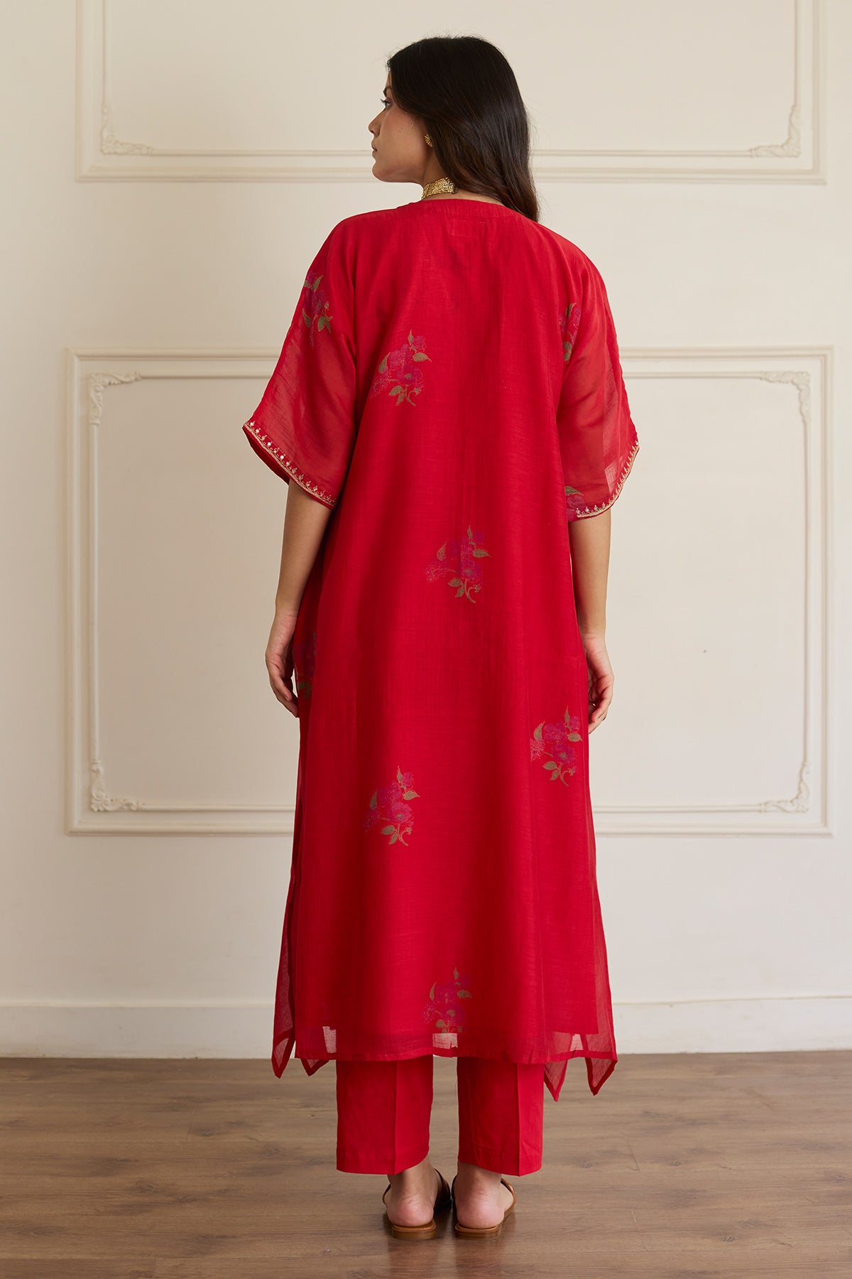 Crimson Chanderi Kurta & Pants