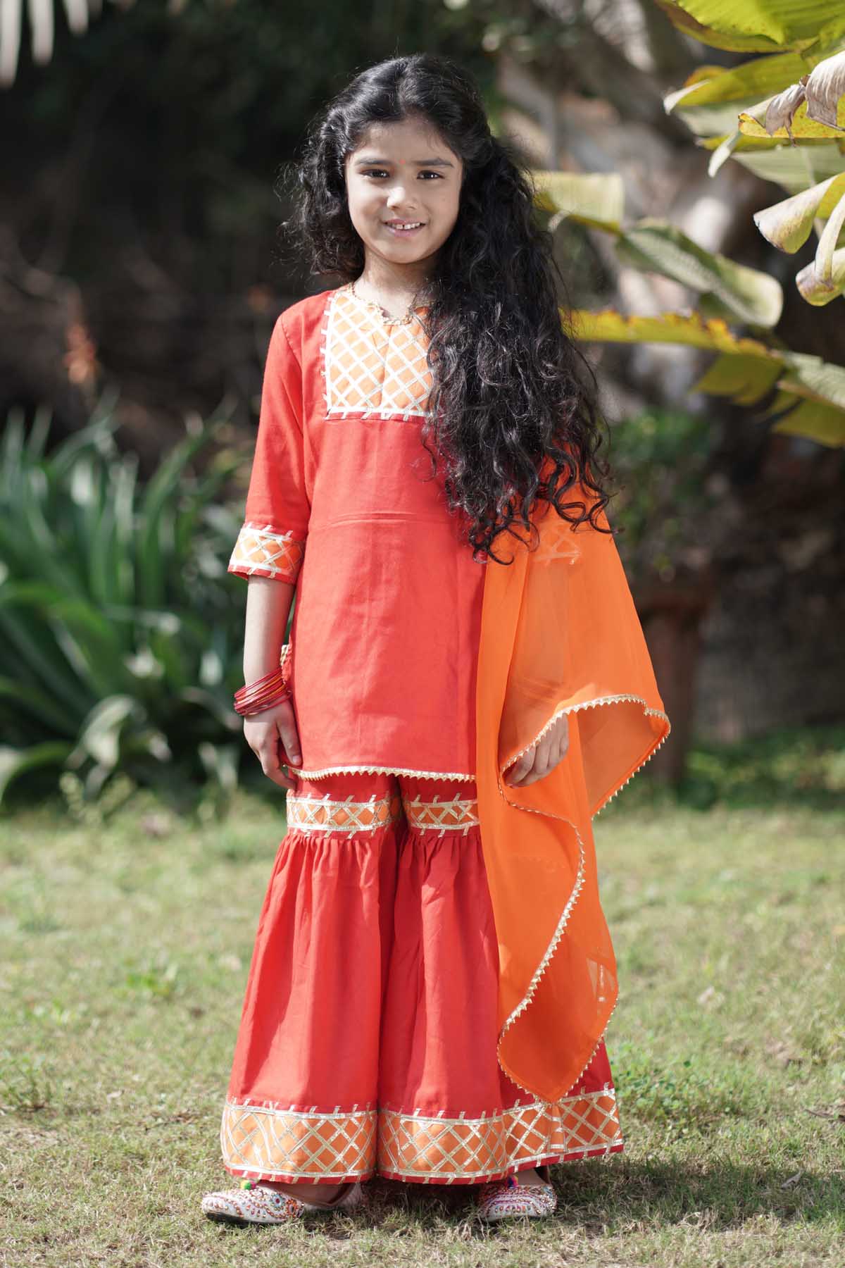 Criss Cross Yoke Embellished Kurta Set