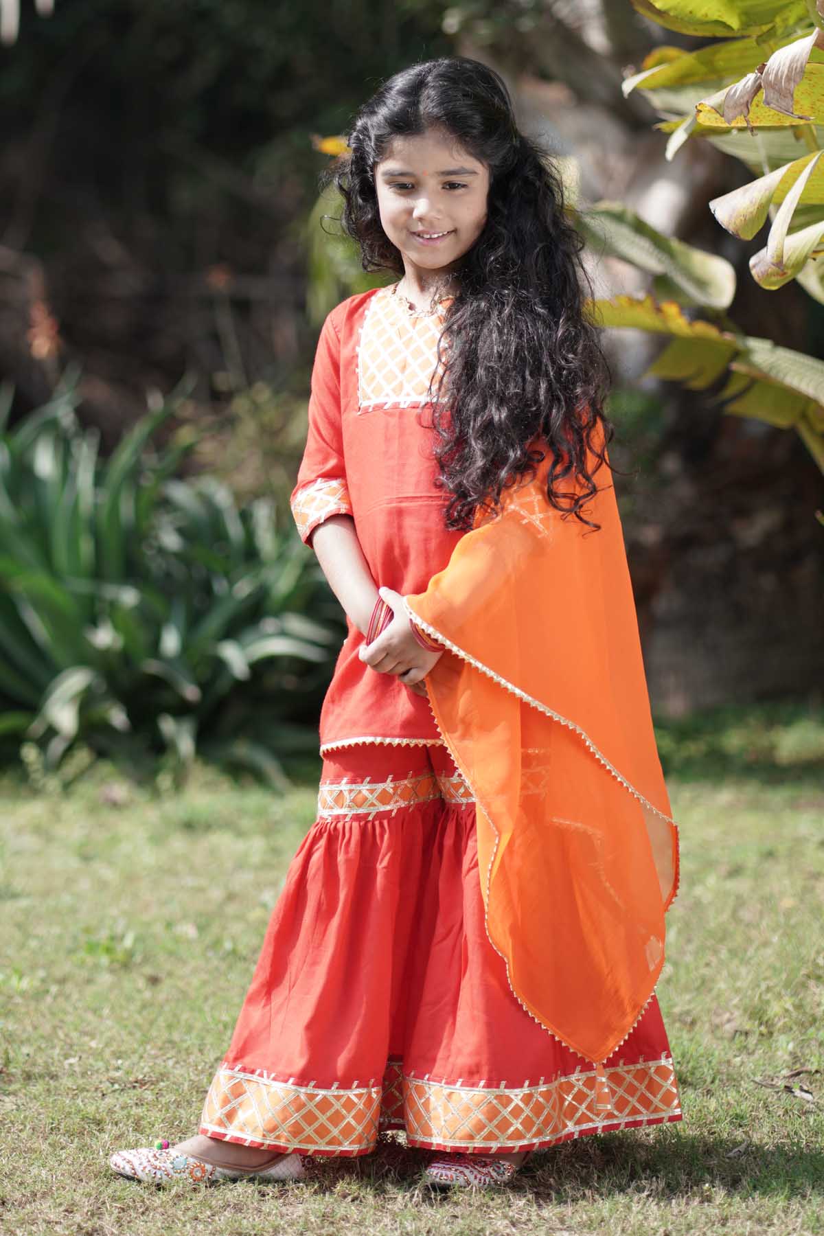 Criss Cross Yoke Embellished Kurta Set