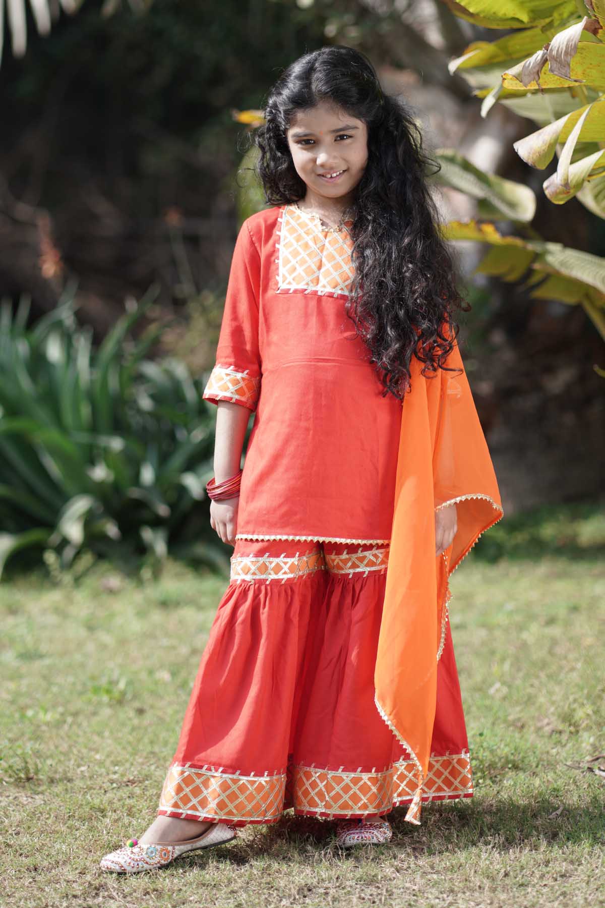 Criss Cross Yoke Embellished Kurta Set