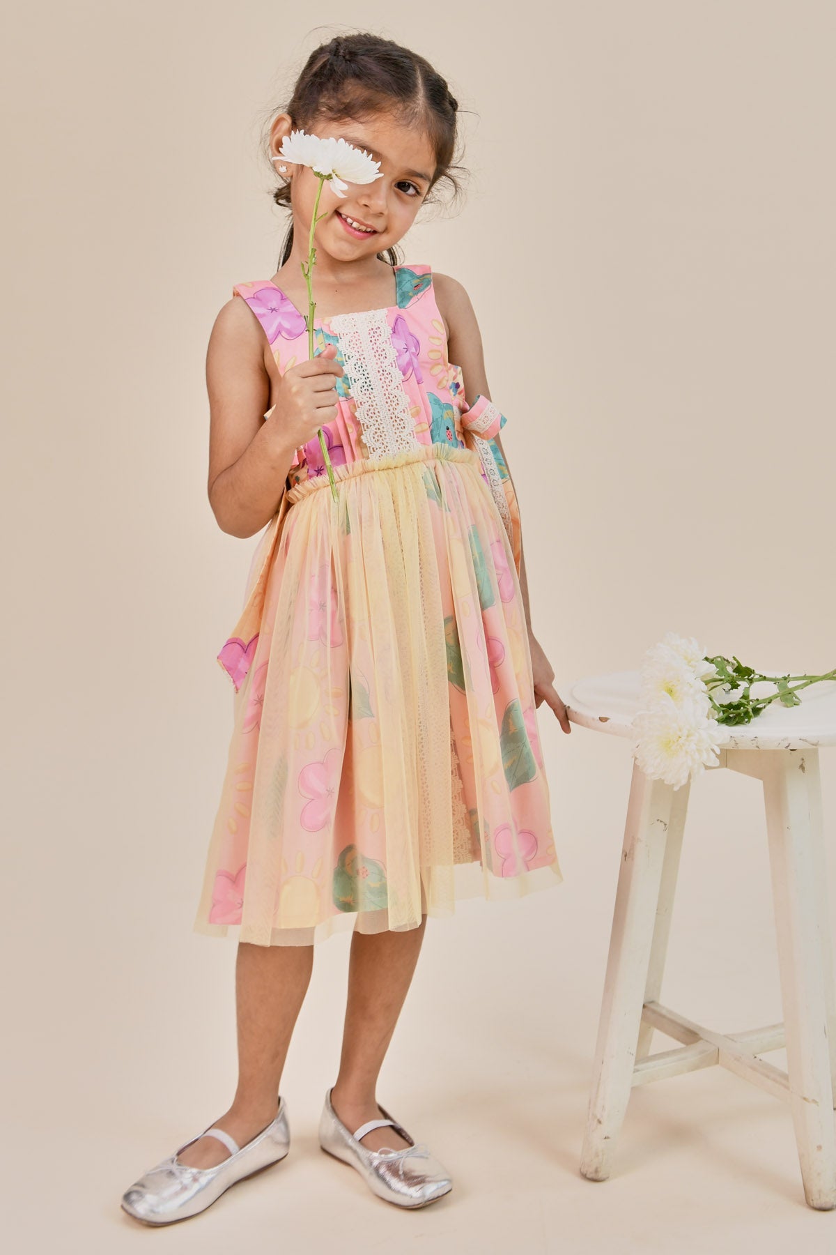Designer Little Shiro Crochet Lace Detail Dress For Kids (Boys & Girls) Available online at ScrollnShops
