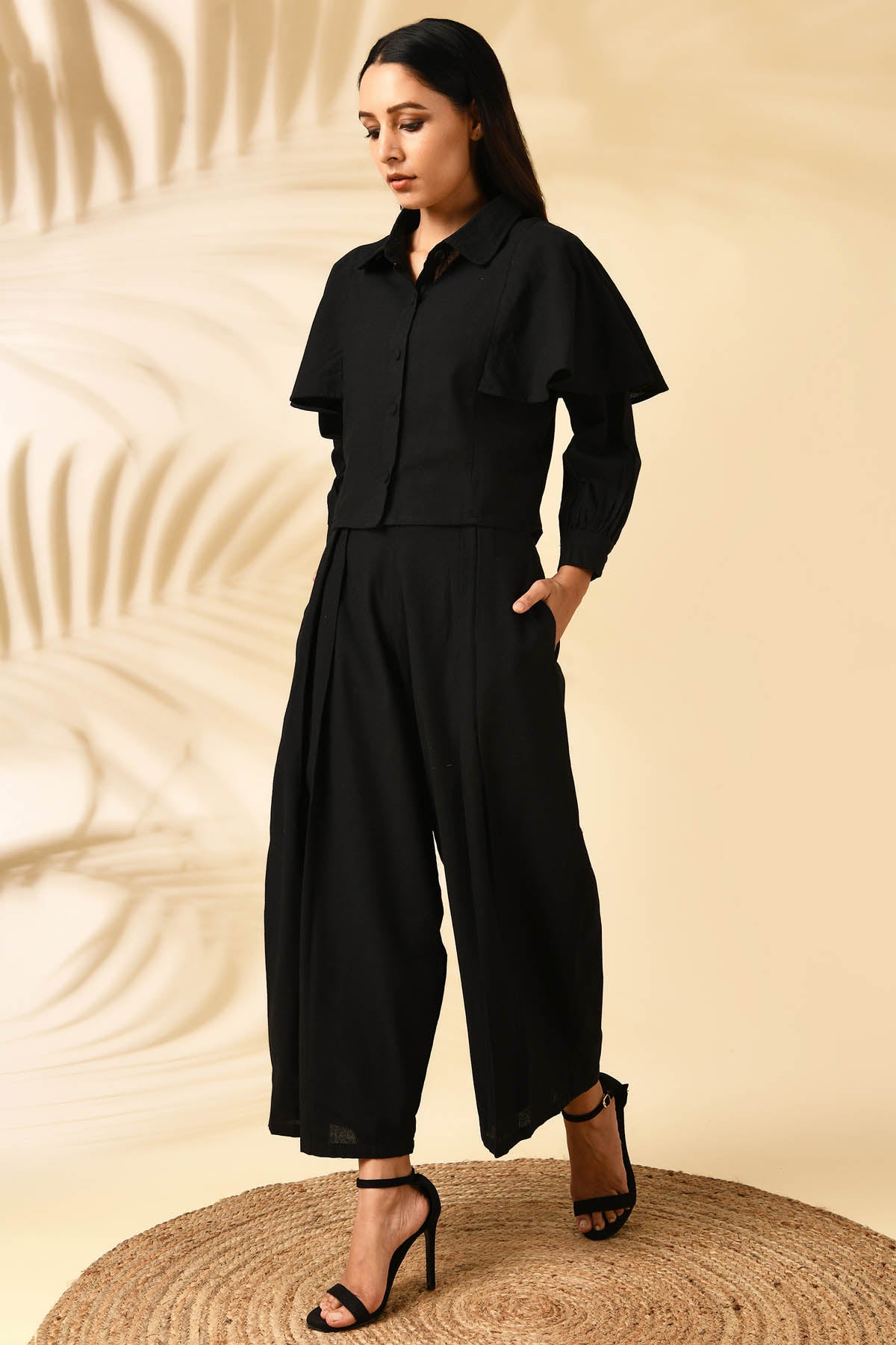Crop Top & Pleated Pant Set