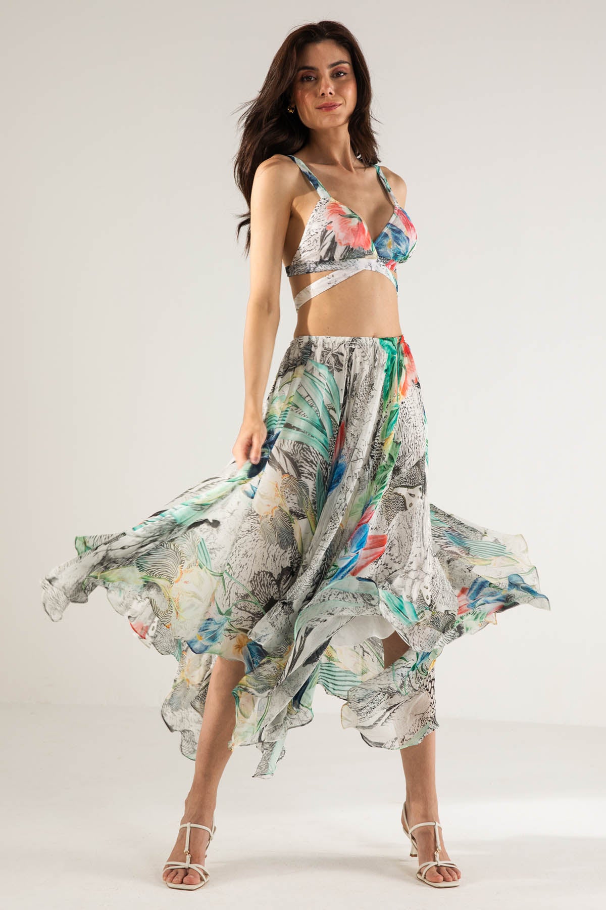 Crop Top & Asymmetric Skirt Set