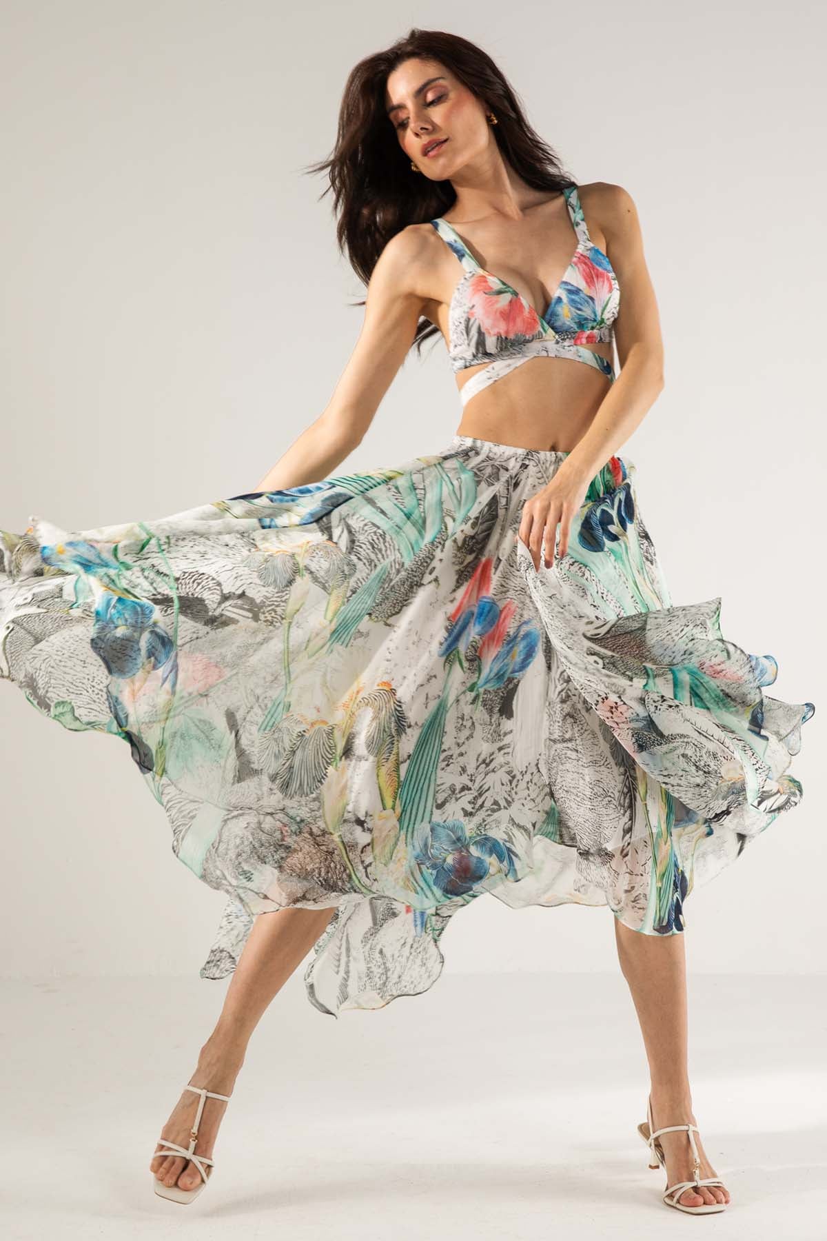 Crop Top & Asymmetric Skirt Set