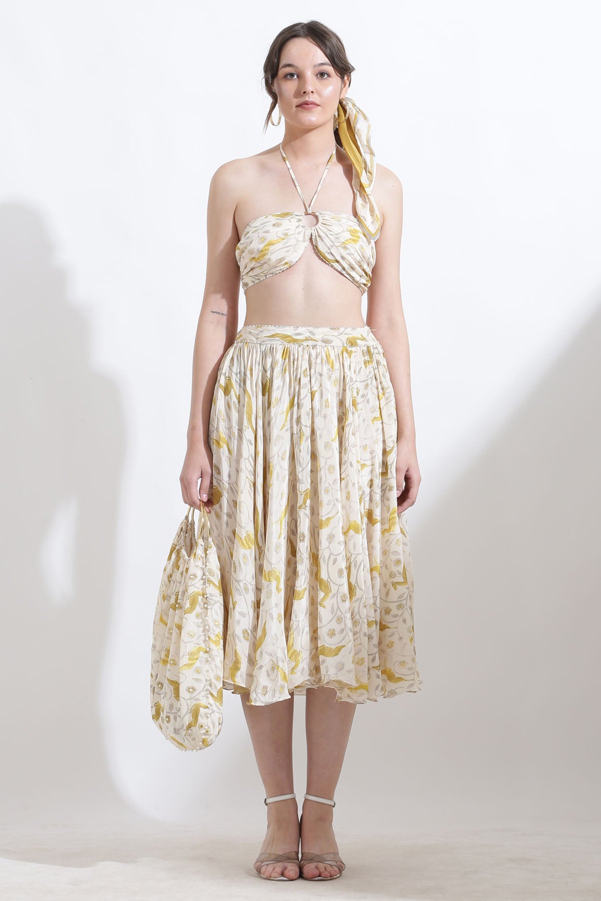 Cropped Halter Crepe Bralette