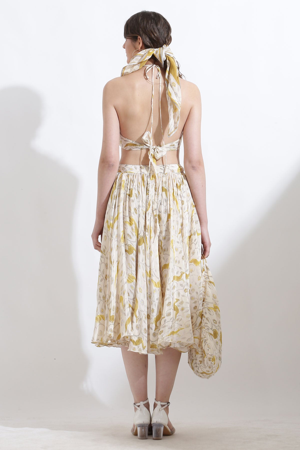 Cropped Halter Crepe Bralette