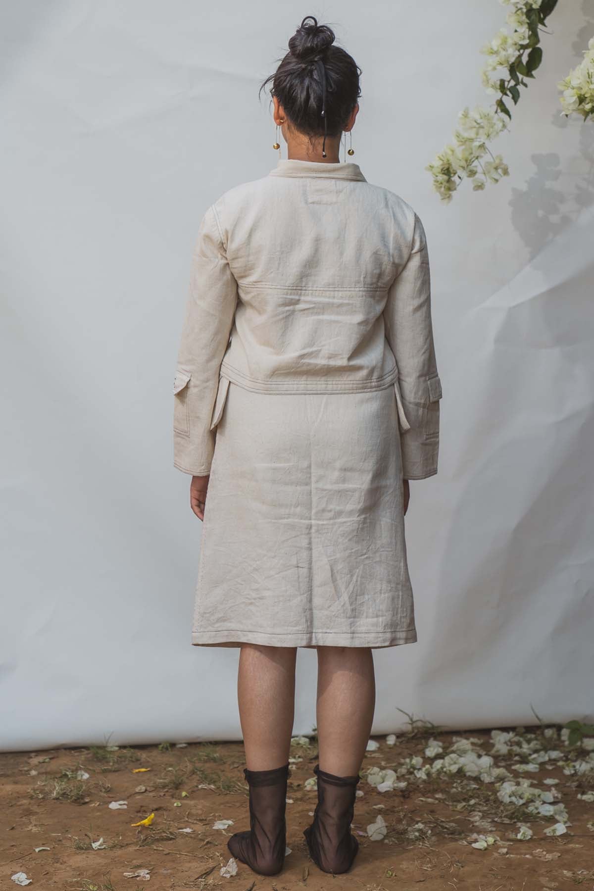 Cropped Jacket & Slit Skirt Set