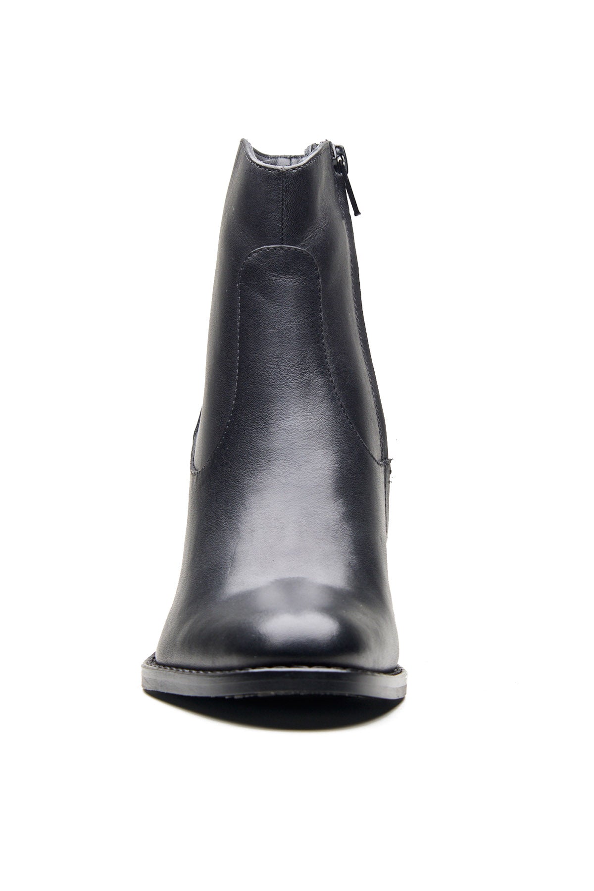 Crust Leather Black Ankle Boots