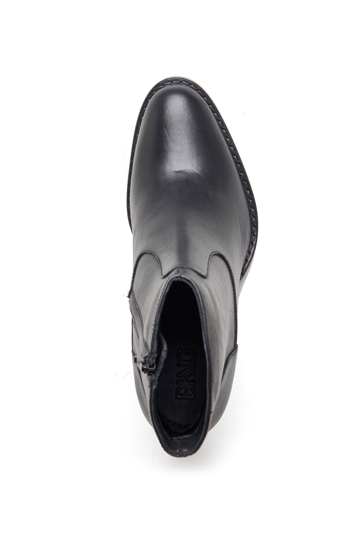 Crust Leather Black Ankle Boots