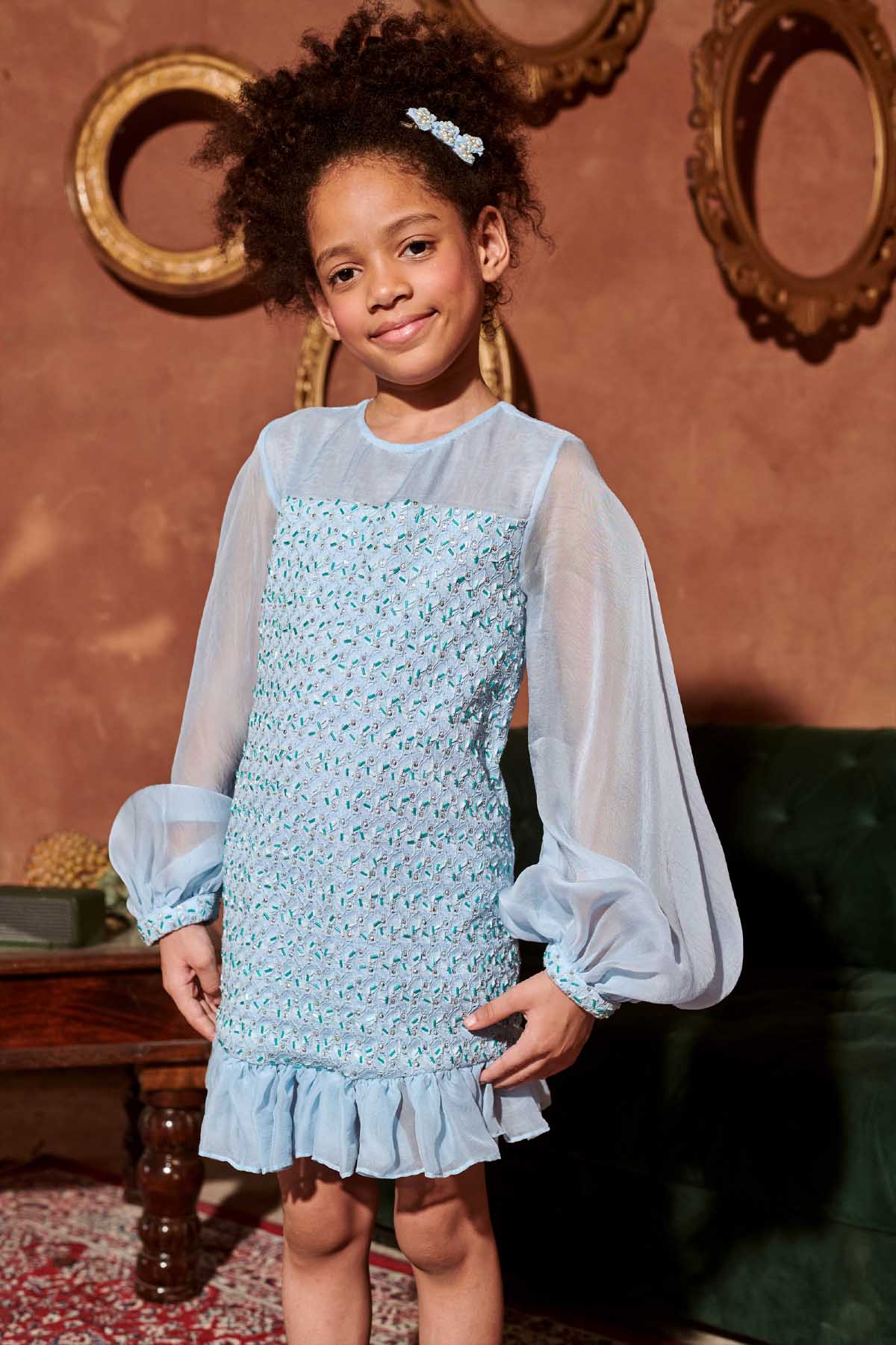 Crystal Blue A-Line Dress